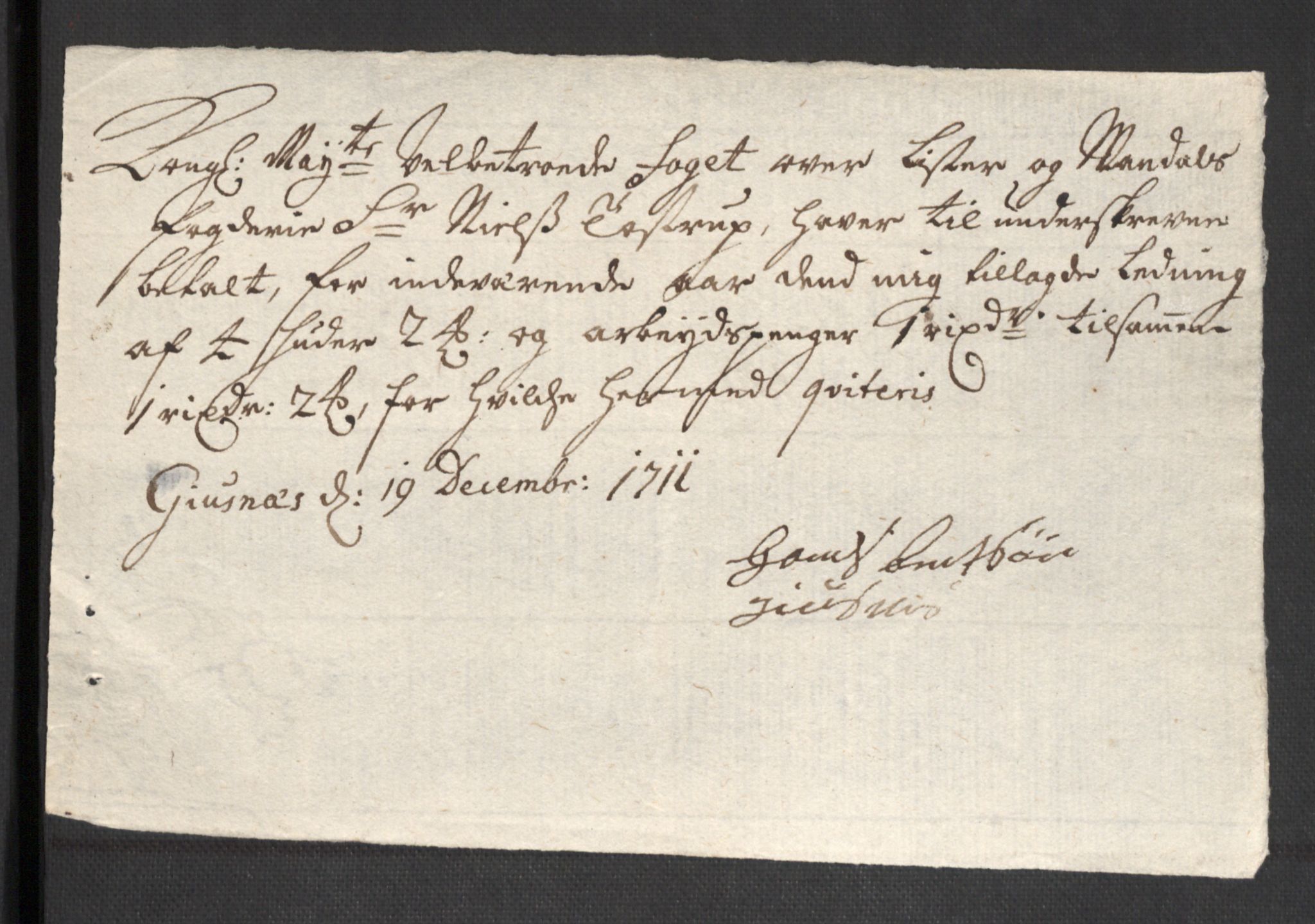 Rentekammeret inntil 1814, Reviderte regnskaper, Fogderegnskap, AV/RA-EA-4092/R43/L2554: Fogderegnskap Lista og Mandal, 1711, p. 214