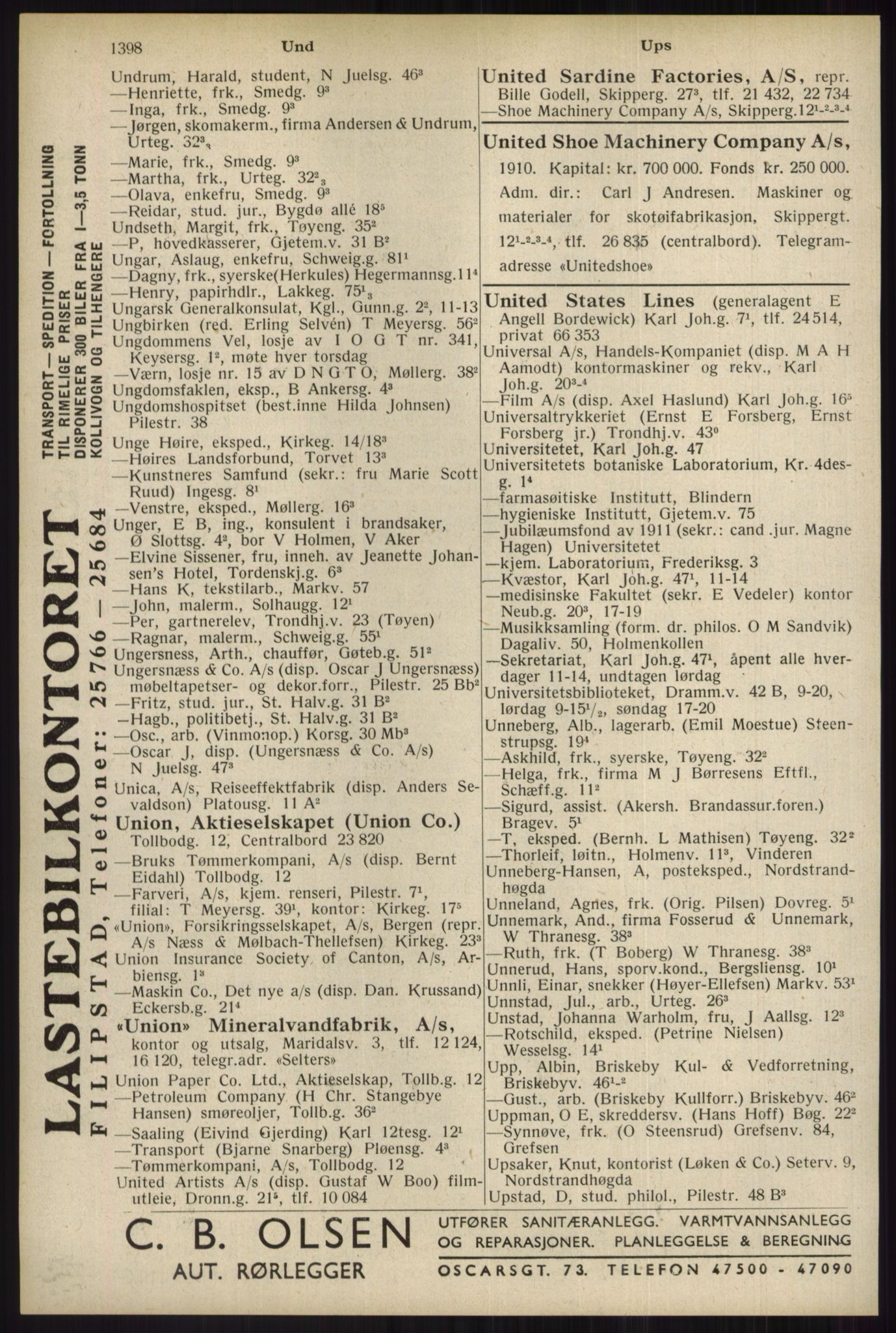 Kristiania/Oslo adressebok, PUBL/-, 1934, p. 1398