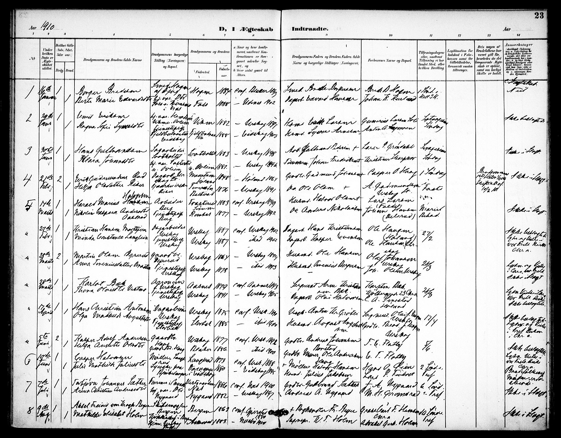 Aurskog prestekontor Kirkebøker, SAO/A-10304a/F/Fa/L0013: Parish register (official) no. I 13, 1900-1910, p. 23