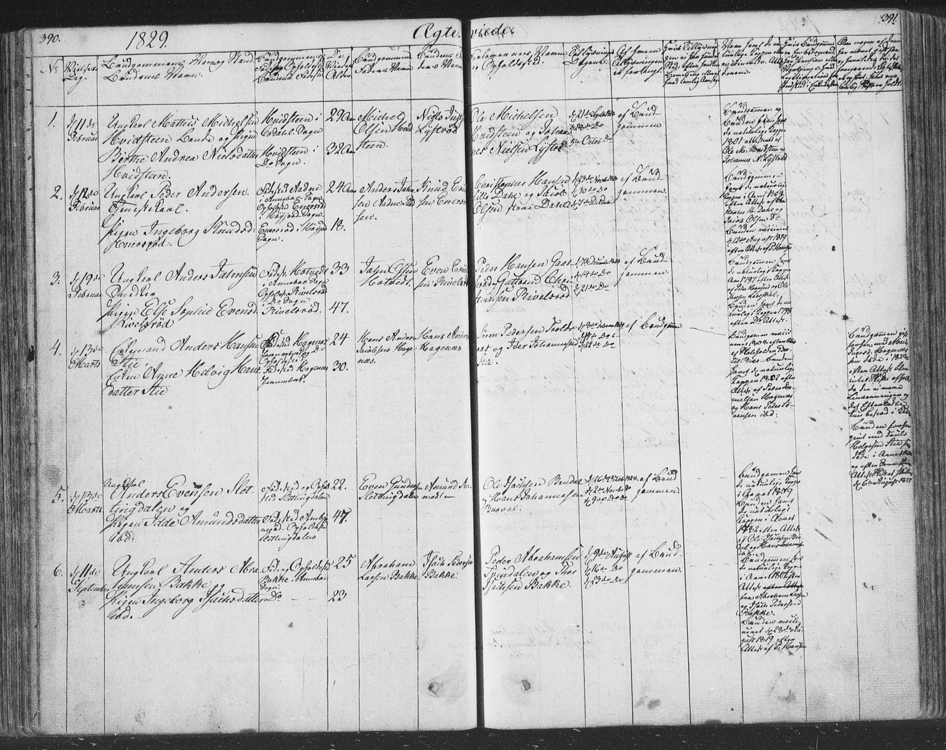 Andebu kirkebøker, AV/SAKO-A-336/F/Fa/L0004: Parish register (official) no. 4, 1829-1856, p. 390-391