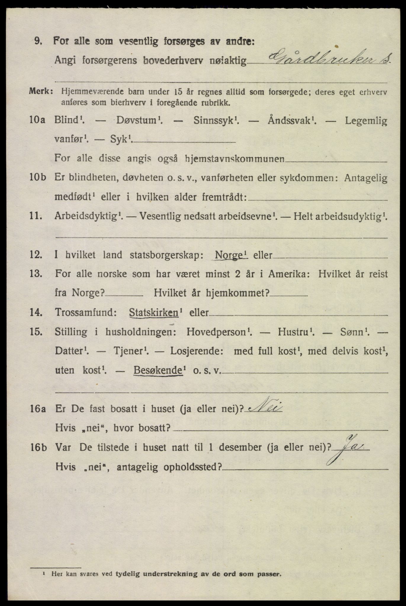 SAK, 1920 census for Vennesla, 1920, p. 2161