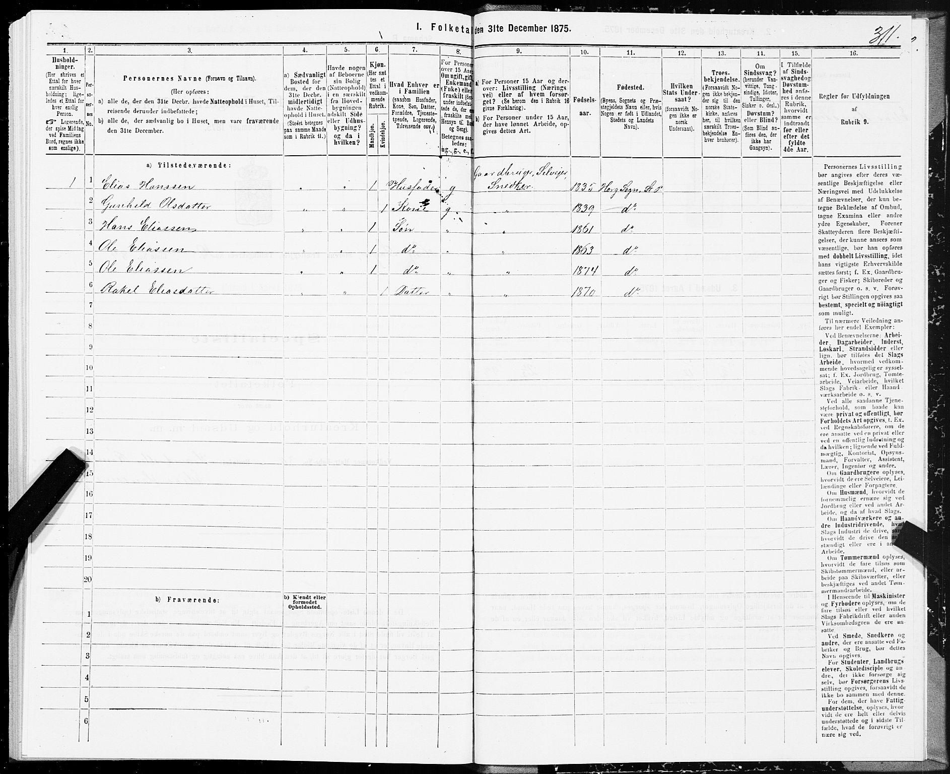 SAT, 1875 census for 1648P Støren, 1875, p. 5311