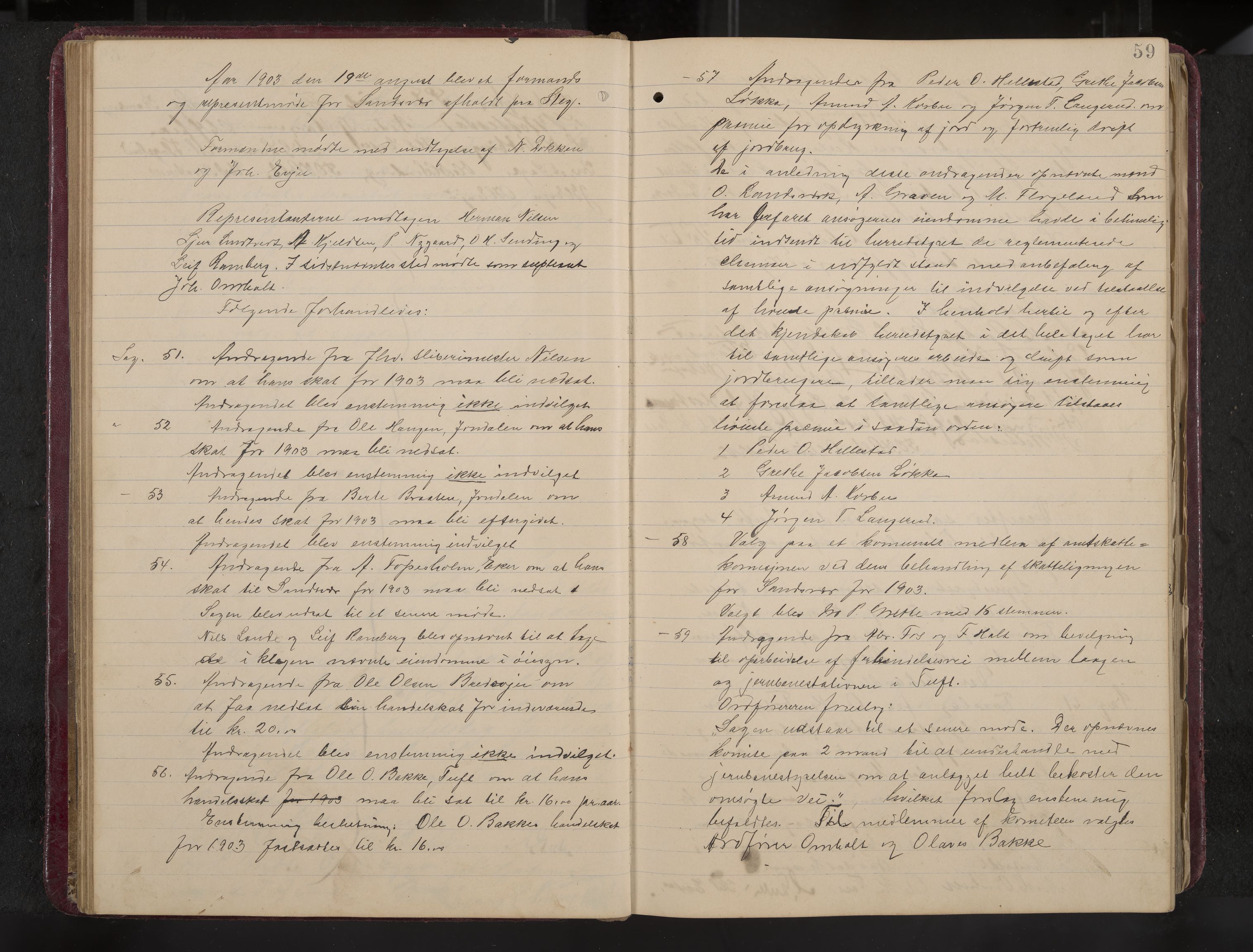 Ytre Sandsvær formannskap og sentraladministrasjon, IKAK/0629021/A/Aa/L0001: Møtebok med register, 1902-1919, p. 59