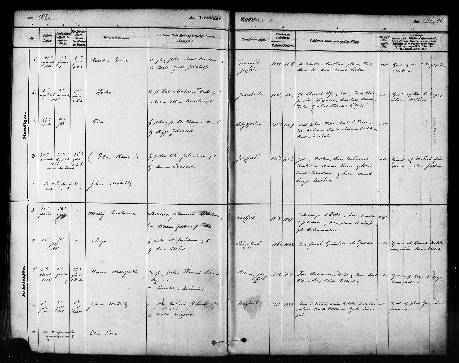 Sør-Varanger sokneprestkontor, AV/SATØ-S-1331/H/Ha/L0003kirke: Parish register (official) no. 3, 1878-1891, p. 66