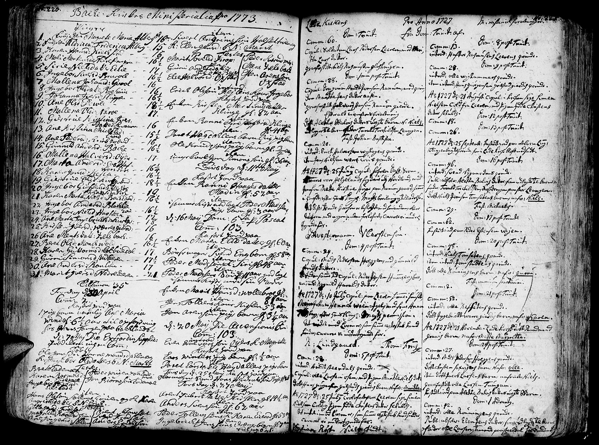 Ministerialprotokoller, klokkerbøker og fødselsregistre - Sør-Trøndelag, SAT/A-1456/606/L0276: Parish register (official) no. 606A01 /2, 1727-1779, p. 220-221
