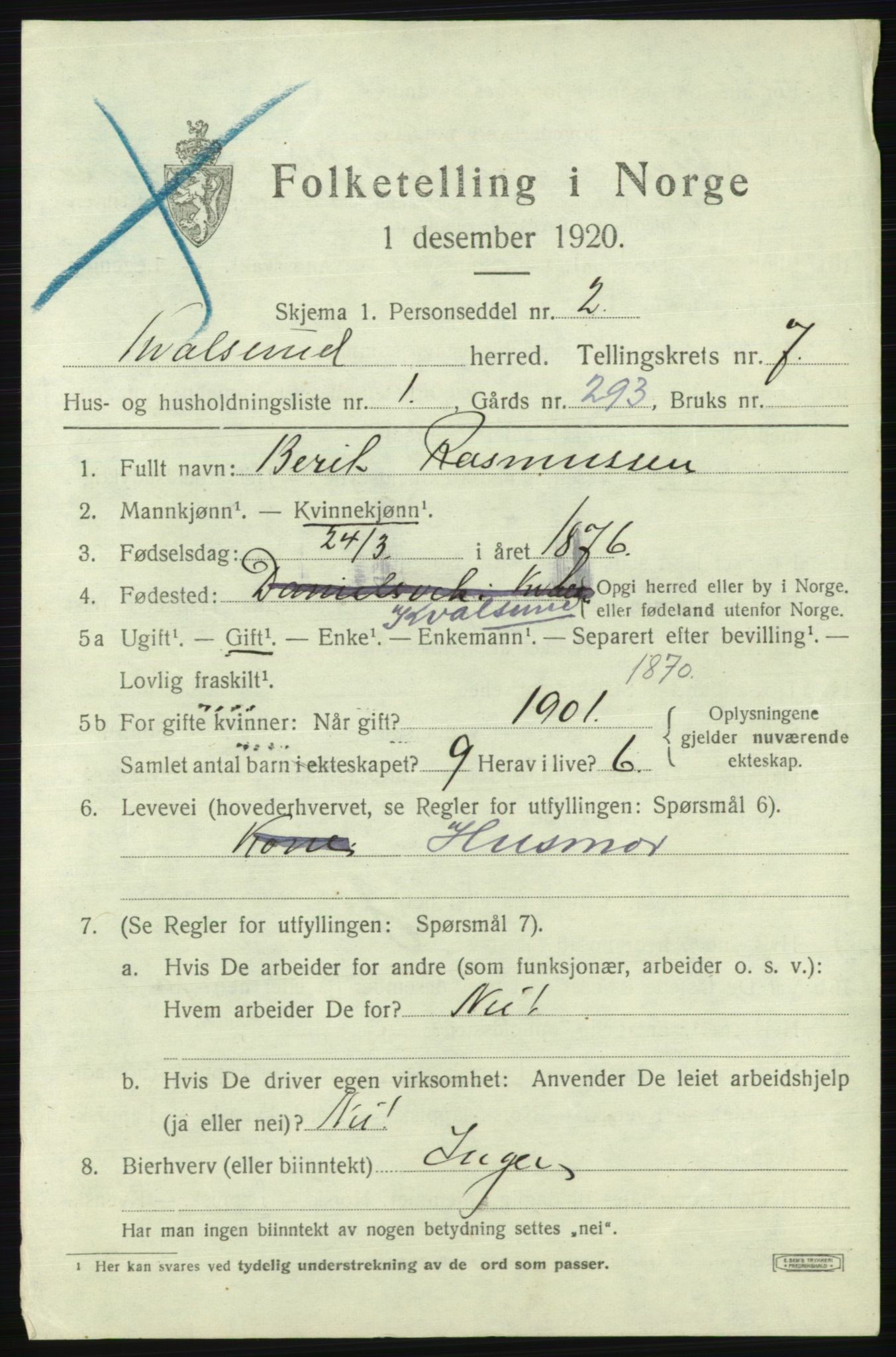 SATØ, 1920 census for , 1920, p. 2120