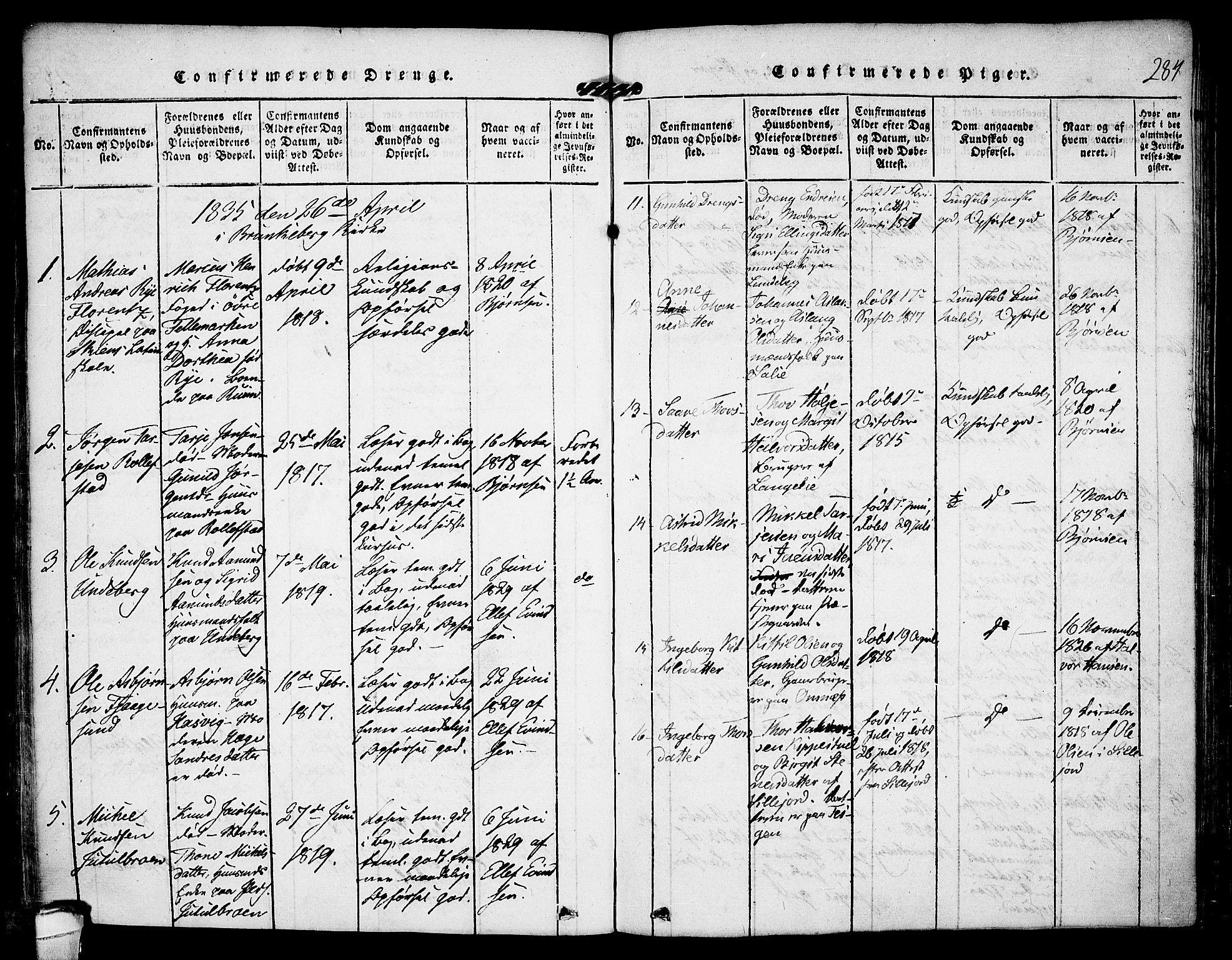 Kviteseid kirkebøker, SAKO/A-276/F/Fa/L0005: Parish register (official) no. I 5, 1815-1836, p. 284