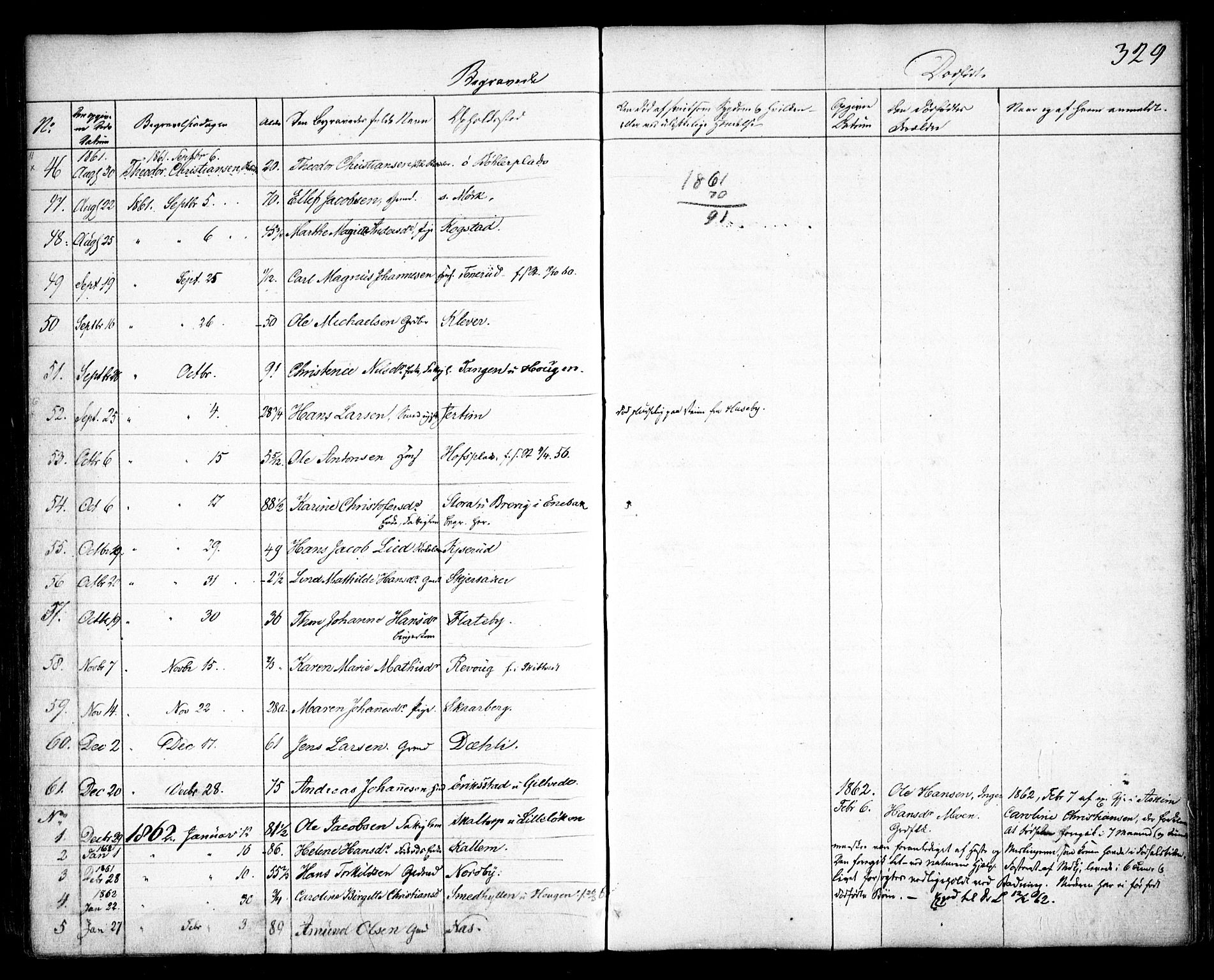 Spydeberg prestekontor Kirkebøker, SAO/A-10924/F/Fa/L0005: Parish register (official) no. I 5, 1842-1862, p. 329