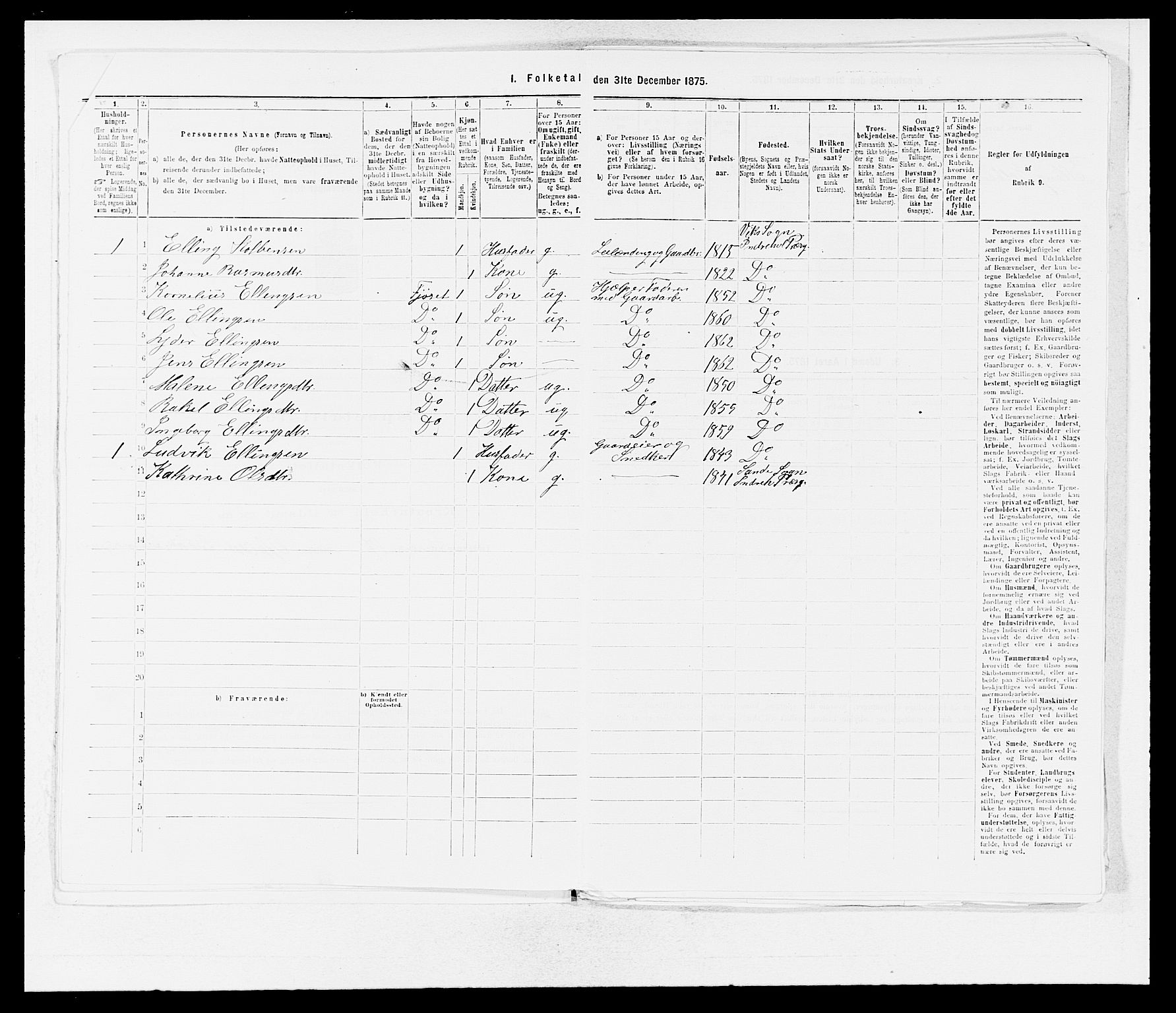 SAB, 1875 census for 1430P Indre Holmedal, 1875, p. 788