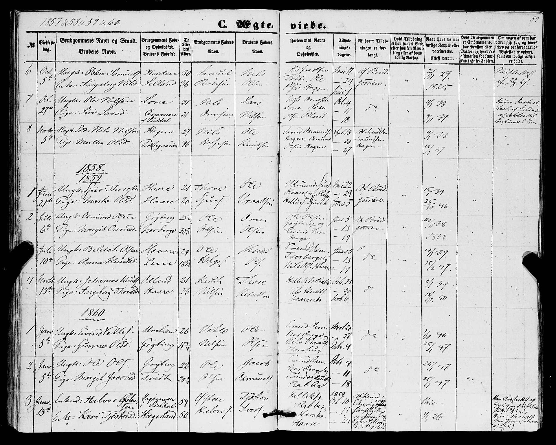 Røldal sokneprestembete, SAB/A-100247: Parish register (official) no. A 3, 1856-1870, p. 59
