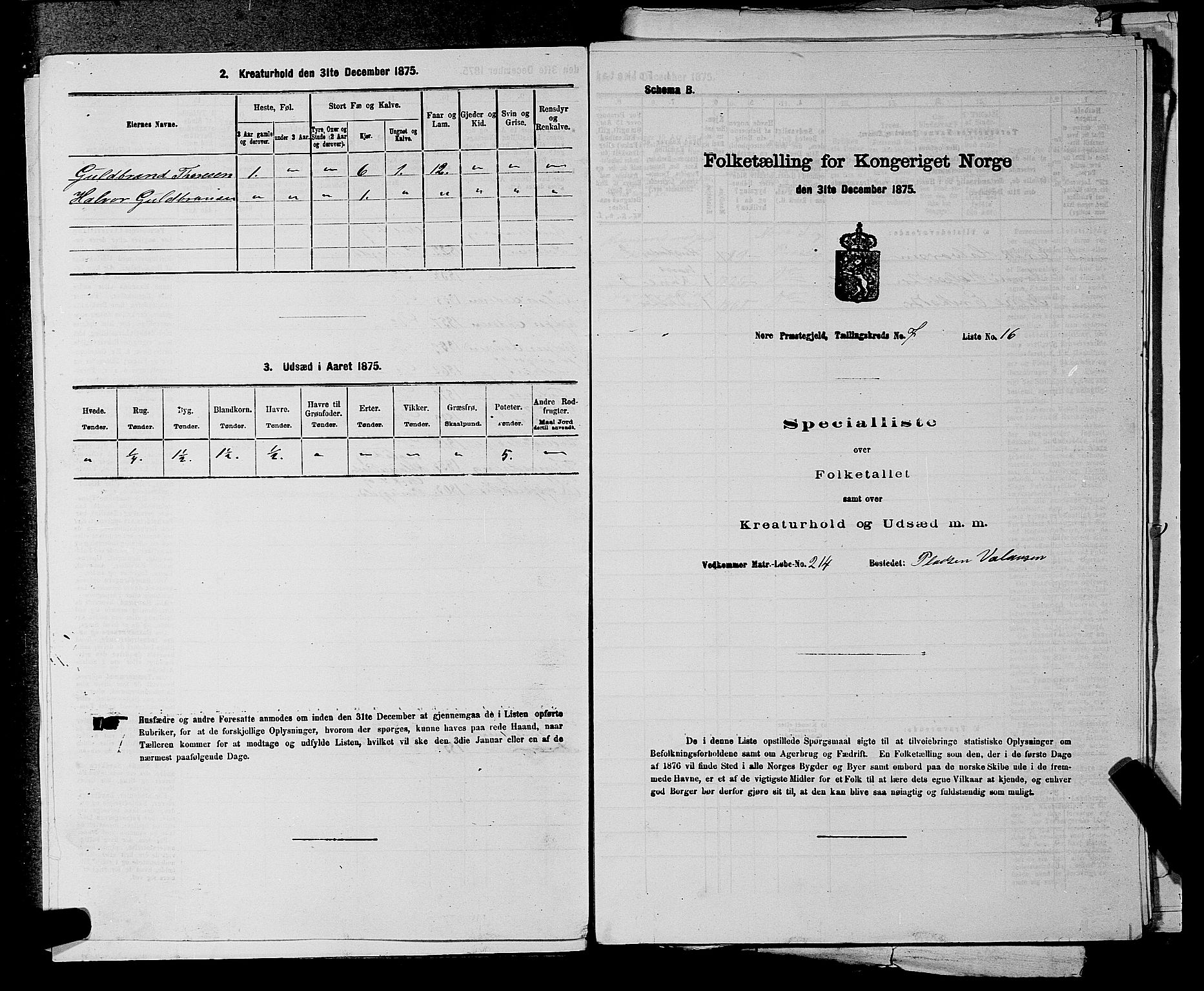 SAKO, 1875 census for 0633P Nore, 1875, p. 955
