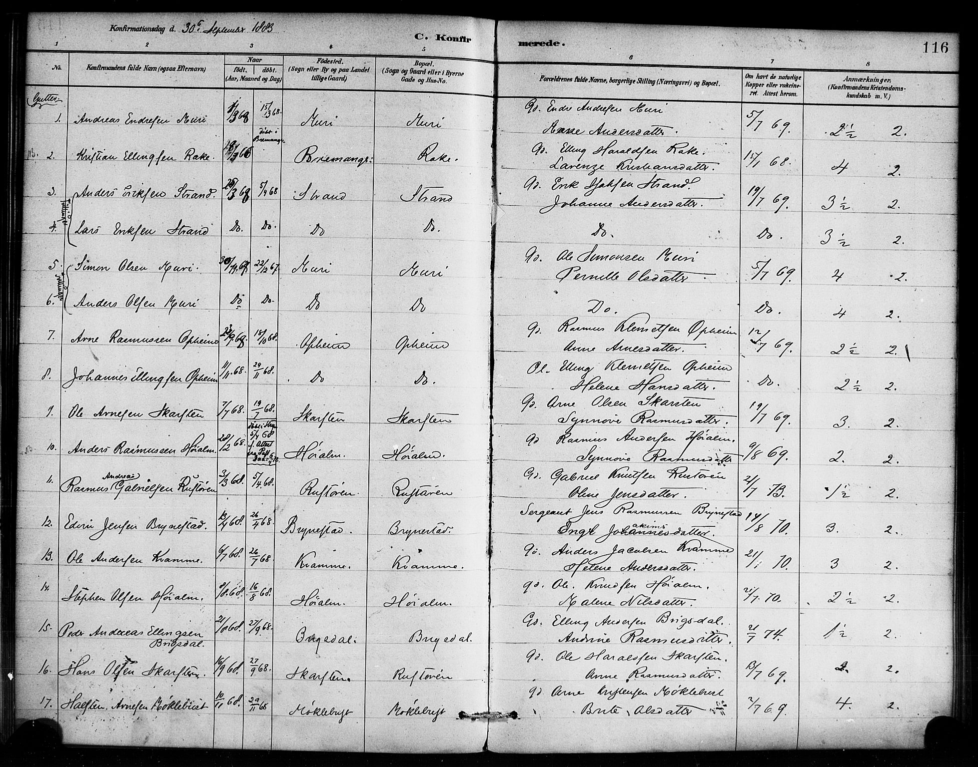 Innvik sokneprestembete, AV/SAB-A-80501: Parish register (official) no. C 1, 1879-1900, p. 116