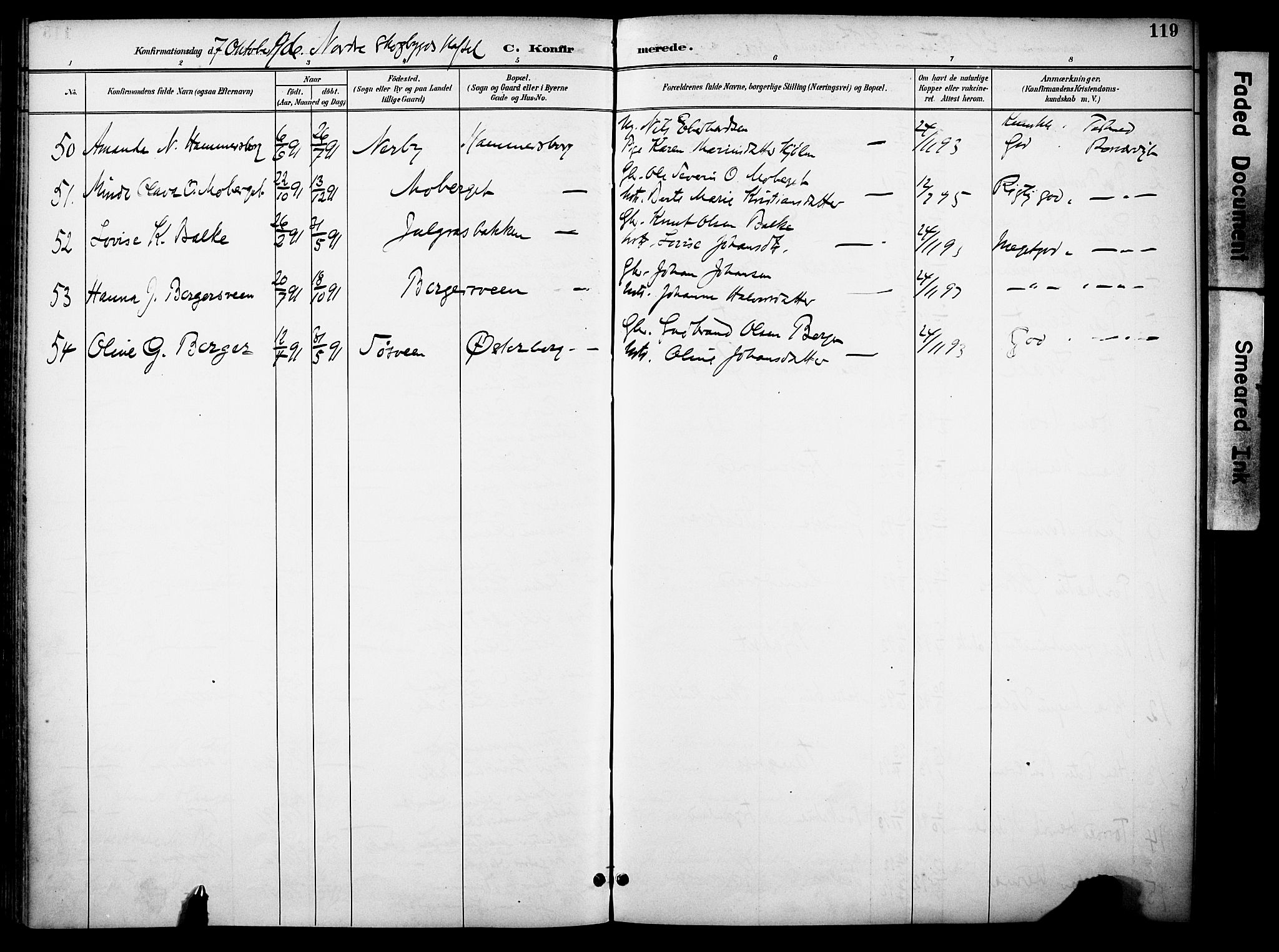 Elverum prestekontor, AV/SAH-PREST-044/H/Ha/Haa/L0015: Parish register (official) no. 15, 1893-1913, p. 119