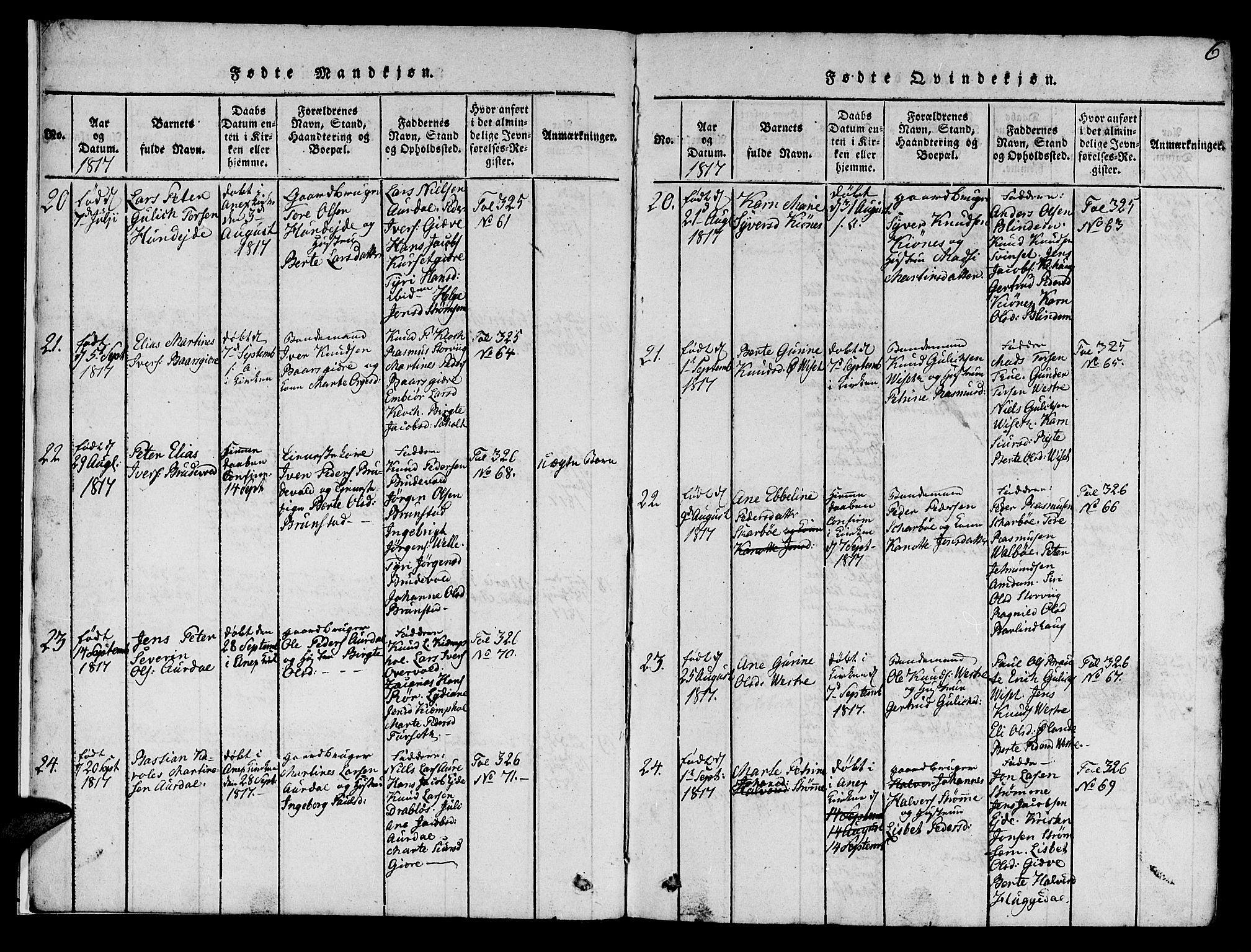 Ministerialprotokoller, klokkerbøker og fødselsregistre - Møre og Romsdal, AV/SAT-A-1454/522/L0322: Parish register (copy) no. 522C01, 1816-1830, p. 6