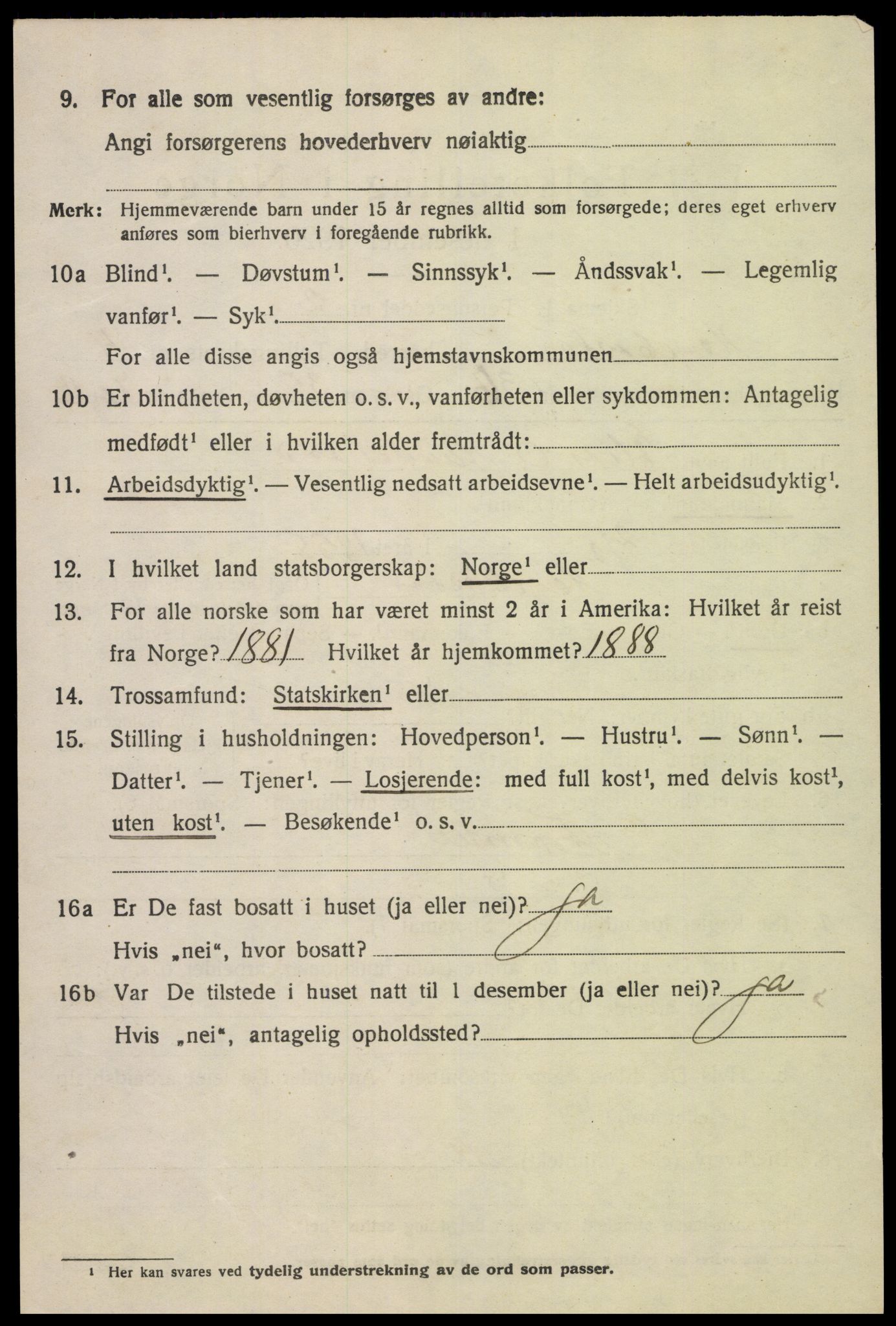 SAK, 1920 census for Hægebostad, 1920, p. 1840