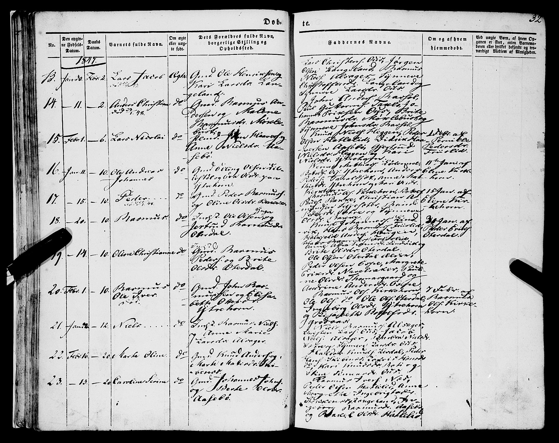 Eid sokneprestembete, AV/SAB-A-82301/H/Haa/Haaa/L0007: Parish register (official) no. A 7, 1844-1858, p. 32