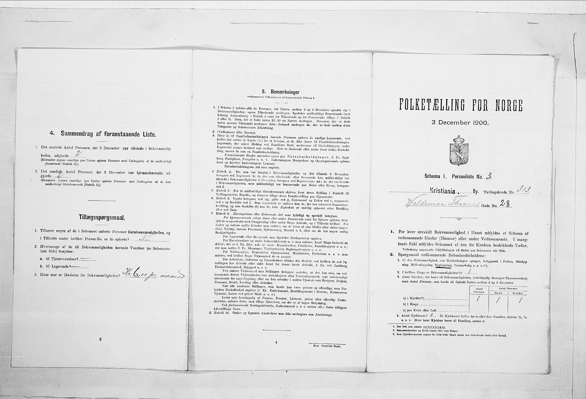 SAO, 1900 census for Kristiania, 1900, p. 110451