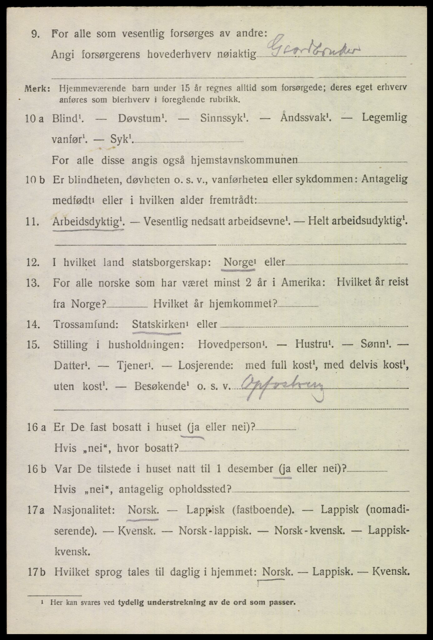 SAT, 1920 census for Skjerstad, 1920, p. 2132