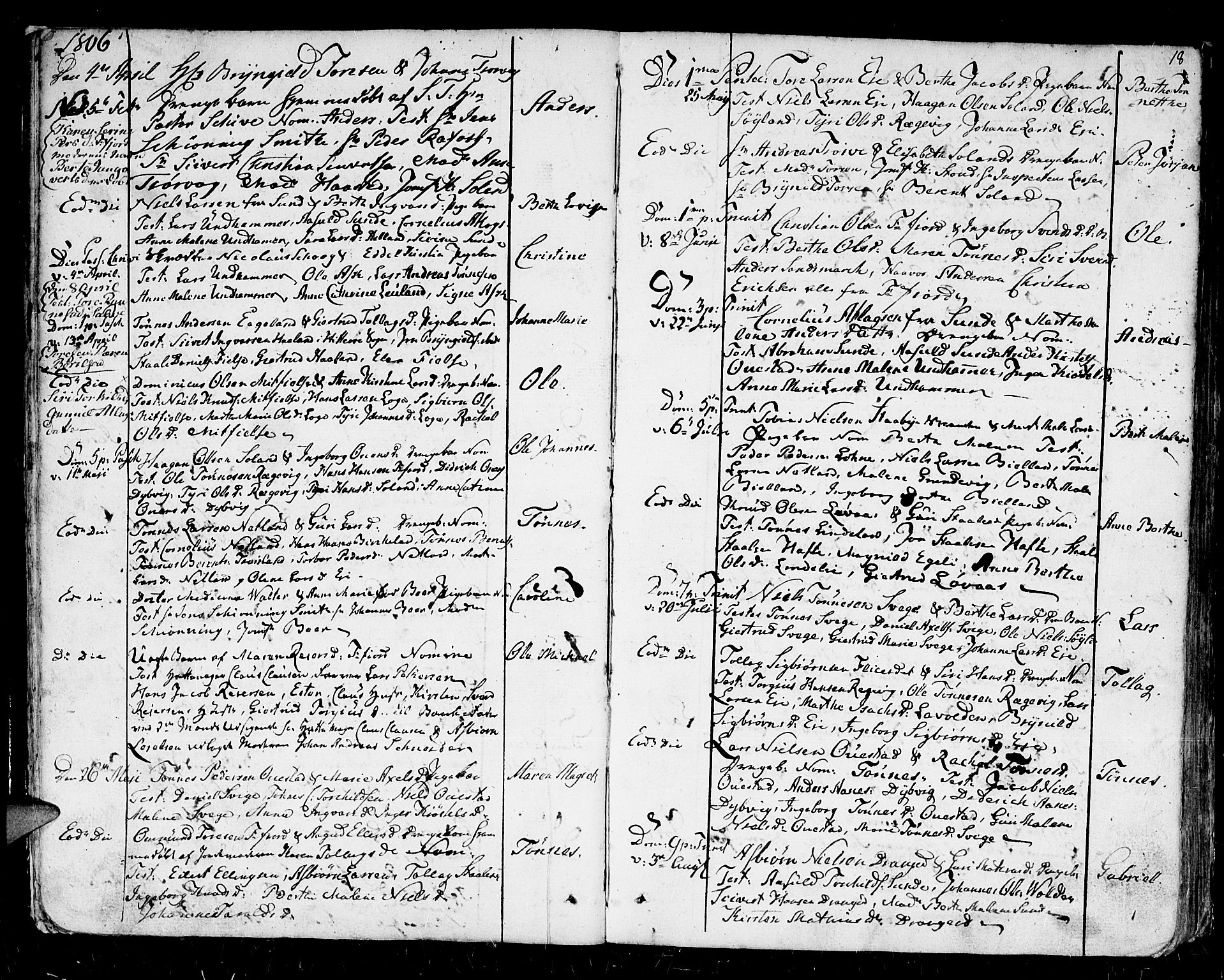 Flekkefjord sokneprestkontor, SAK/1111-0012/F/Fb/Fbc/L0002: Parish register (copy) no. B 2, 1801-1816, p. 18