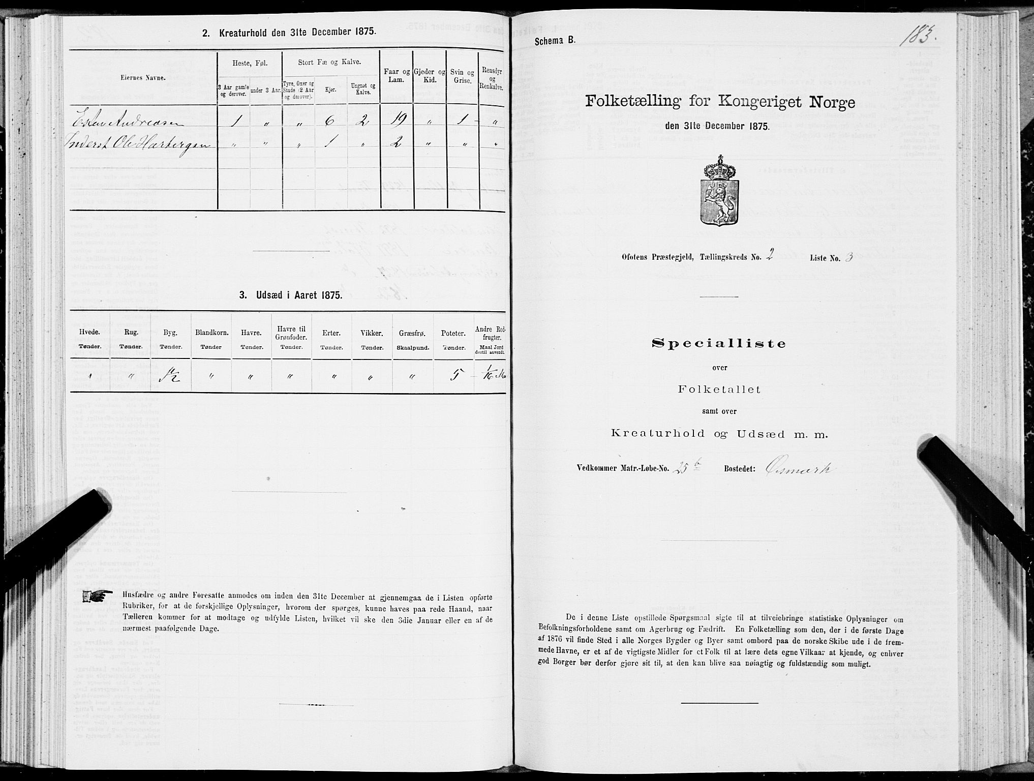 SAT, 1875 census for 1853P Ofoten, 1875, p. 1183