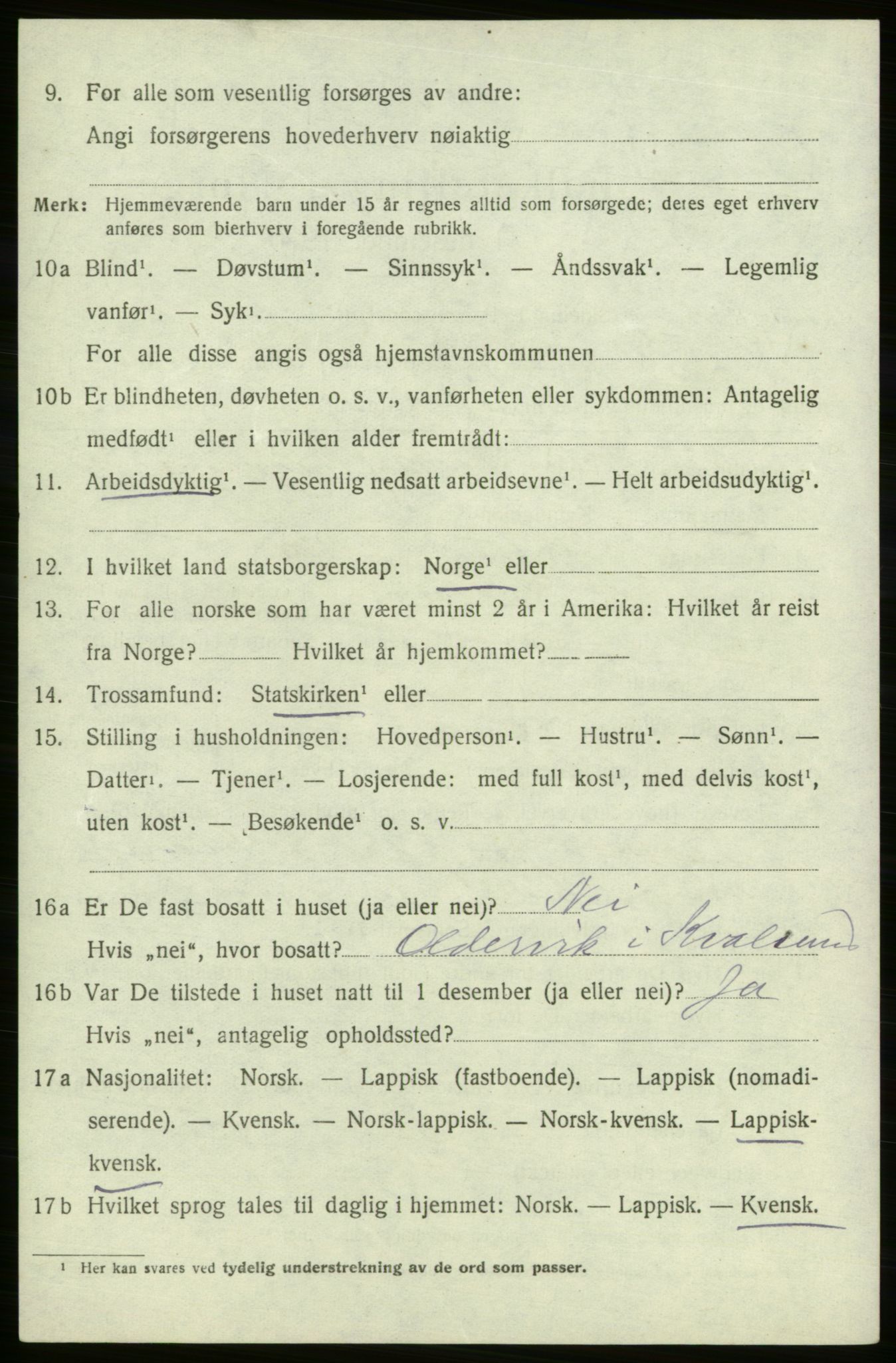 SATØ, 1920 census for , 1920, p. 1979