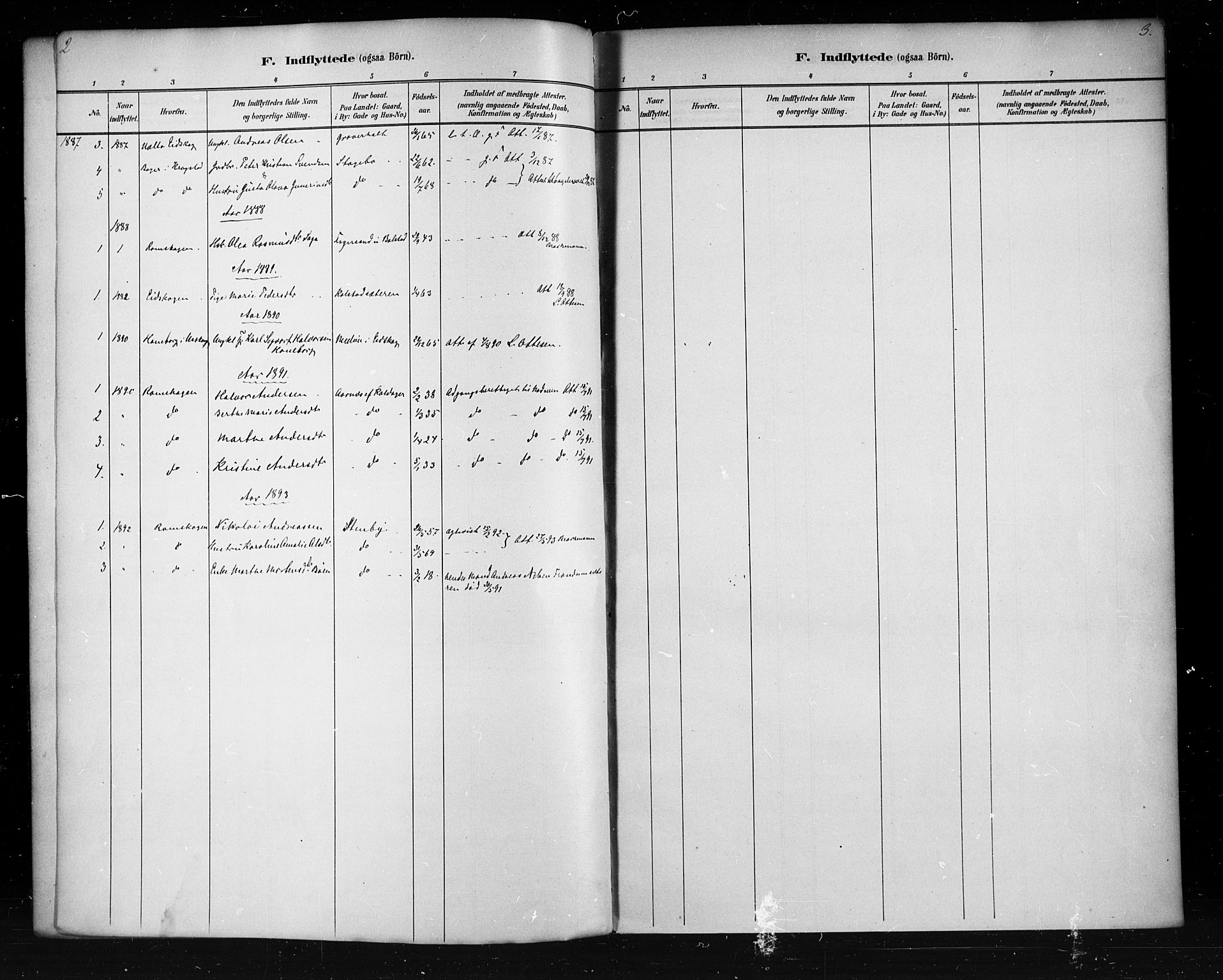 Høland prestekontor Kirkebøker, SAO/A-10346a/F/Fc/L0002: Parish register (official) no. III 2, 1882-1897, p. 2-3