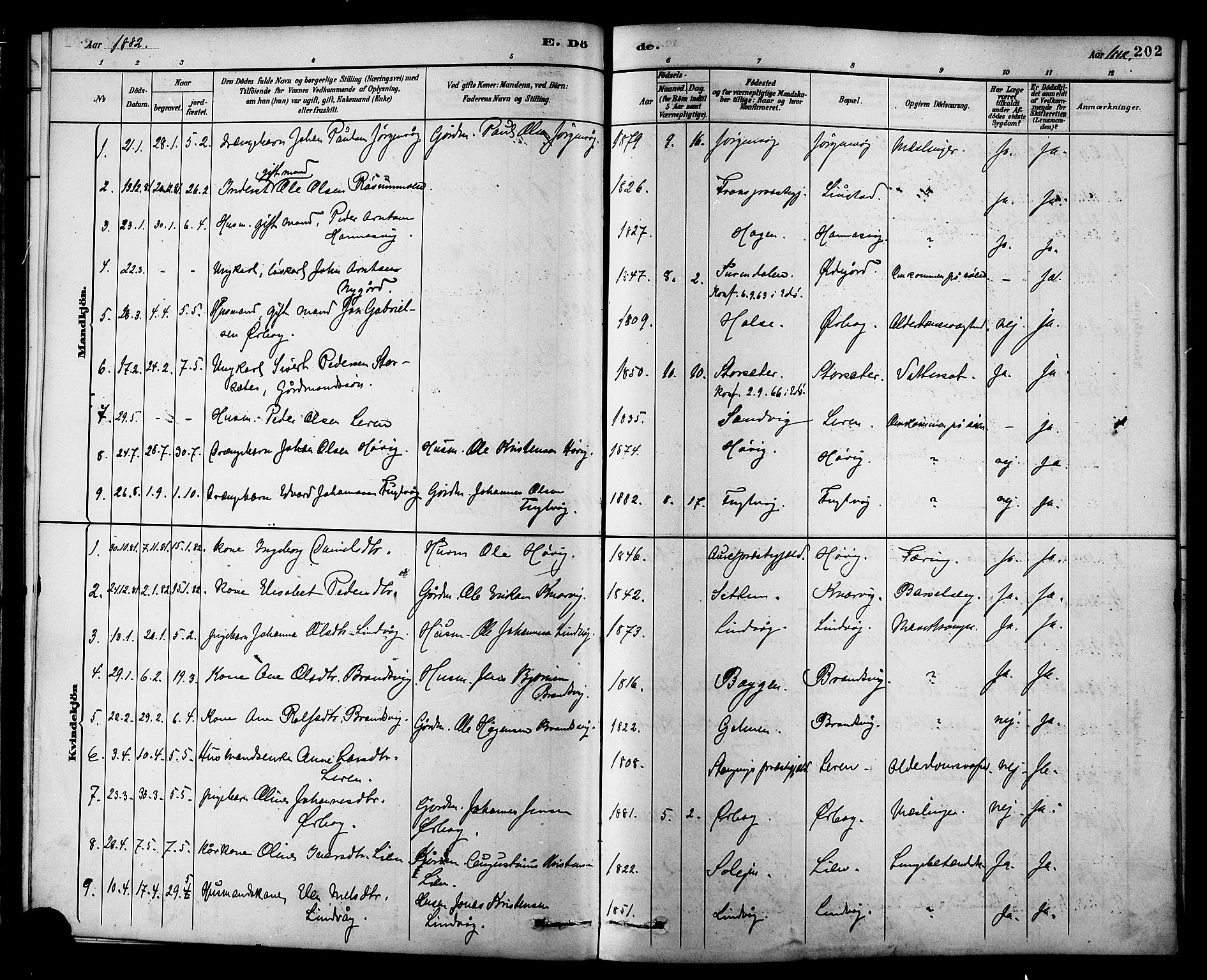 Ministerialprotokoller, klokkerbøker og fødselsregistre - Møre og Romsdal, AV/SAT-A-1454/577/L0896: Parish register (official) no. 577A03, 1880-1898, p. 202