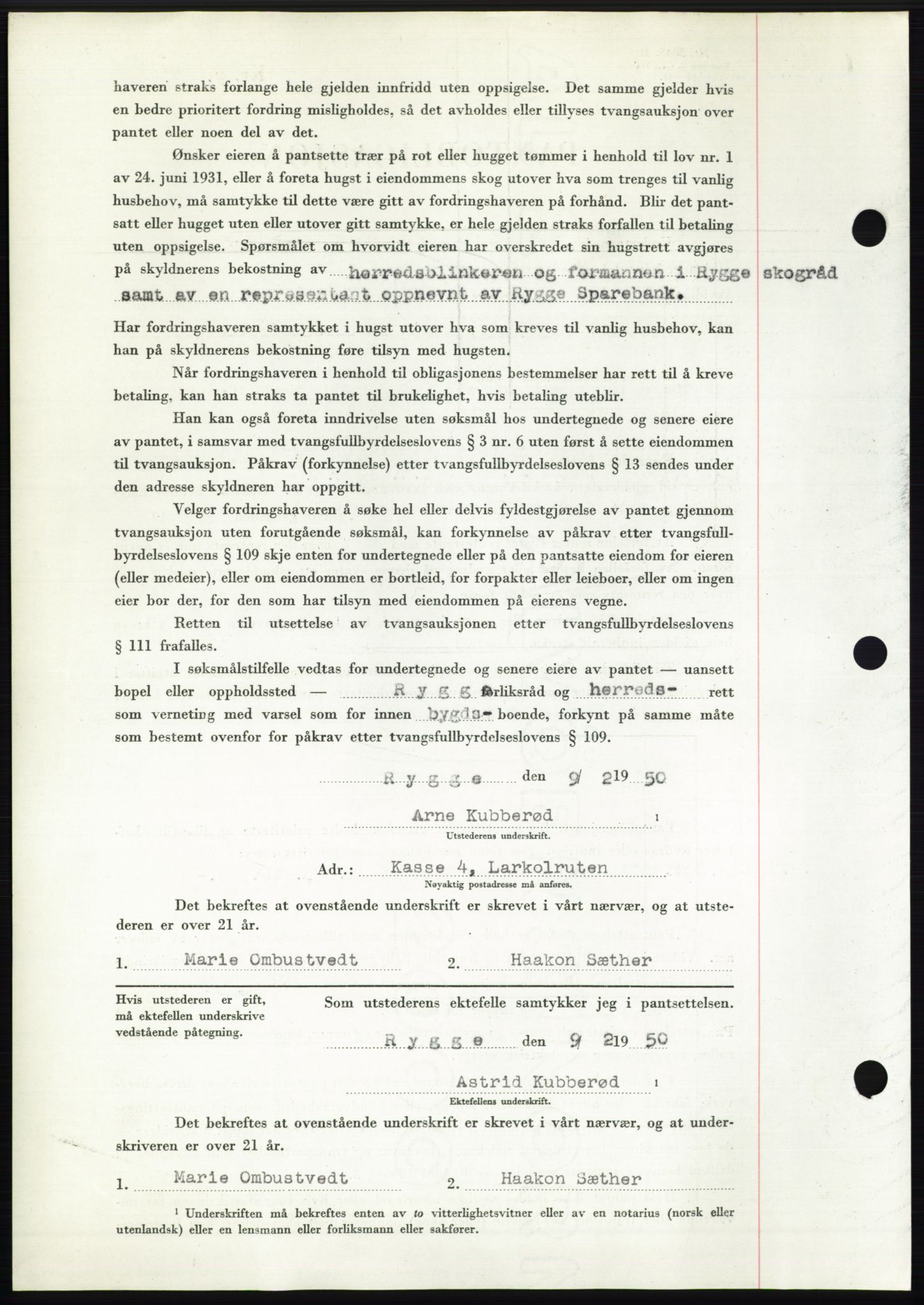 Moss sorenskriveri, SAO/A-10168: Mortgage book no. B23, 1949-1950, Diary no: : 598/1950