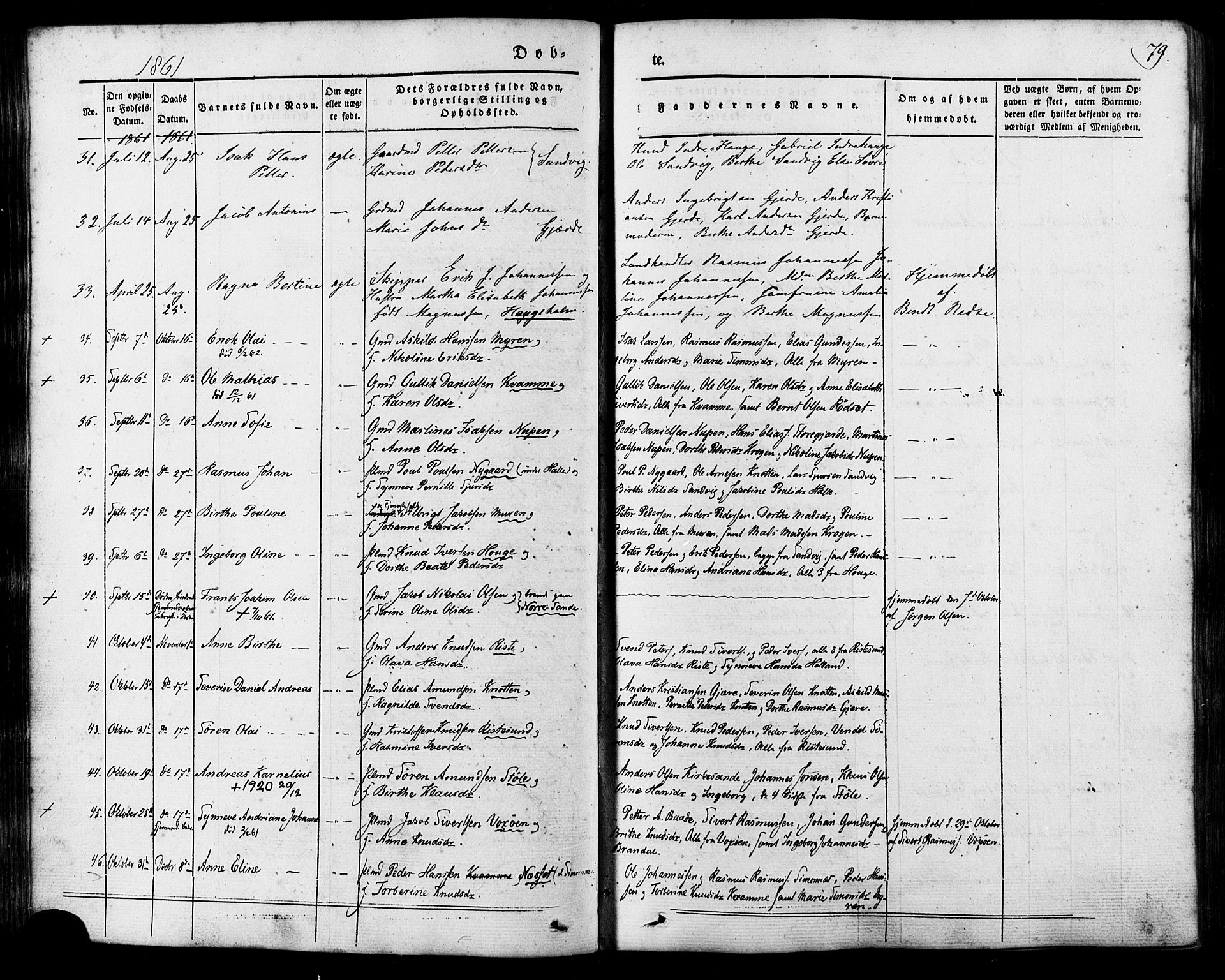 Ministerialprotokoller, klokkerbøker og fødselsregistre - Møre og Romsdal, AV/SAT-A-1454/503/L0034: Parish register (official) no. 503A02, 1841-1884, p. 79