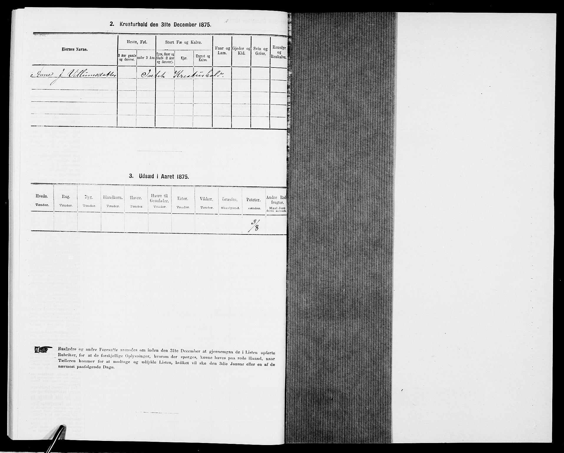 SAK, 1875 census for 0927P Høvåg, 1875, p. 439