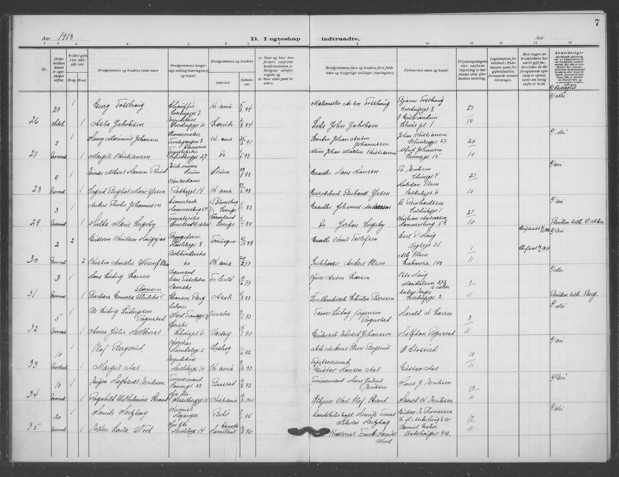 Matteus prestekontor Kirkebøker, AV/SAO-A-10870/F/Fa/L0003: Parish register (official) no. 3, 1917-1938, p. 7