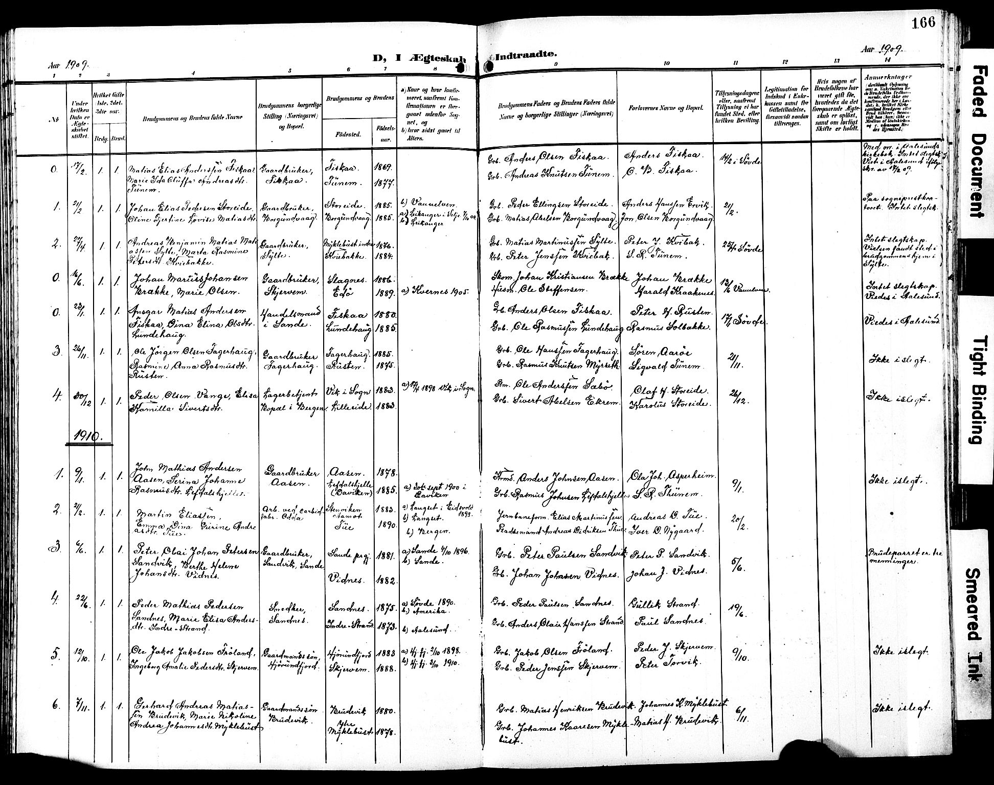 Ministerialprotokoller, klokkerbøker og fødselsregistre - Møre og Romsdal, SAT/A-1454/501/L0018: Parish register (copy) no. 501C04, 1902-1930, p. 166