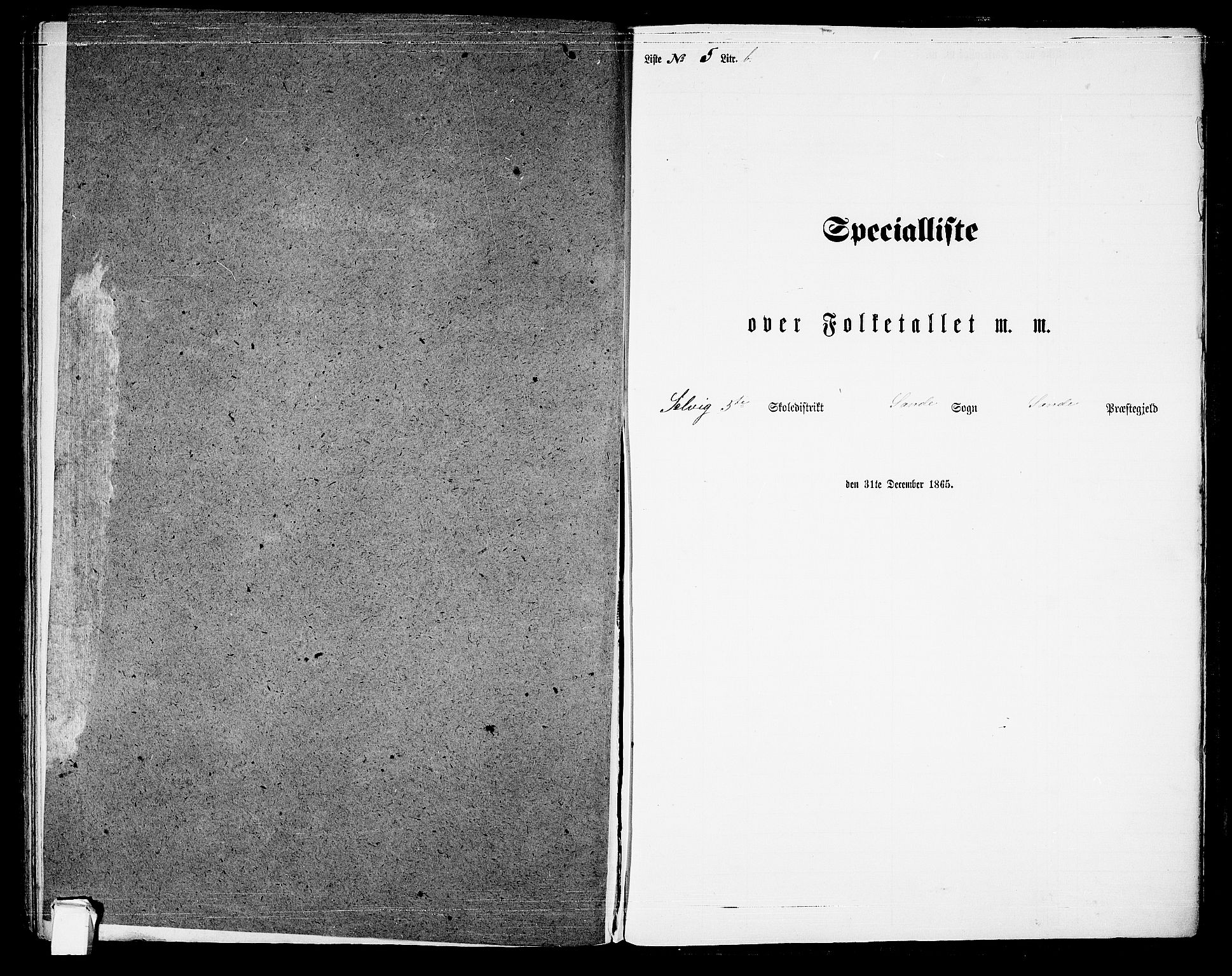 RA, 1865 census for Sande, 1865, p. 125