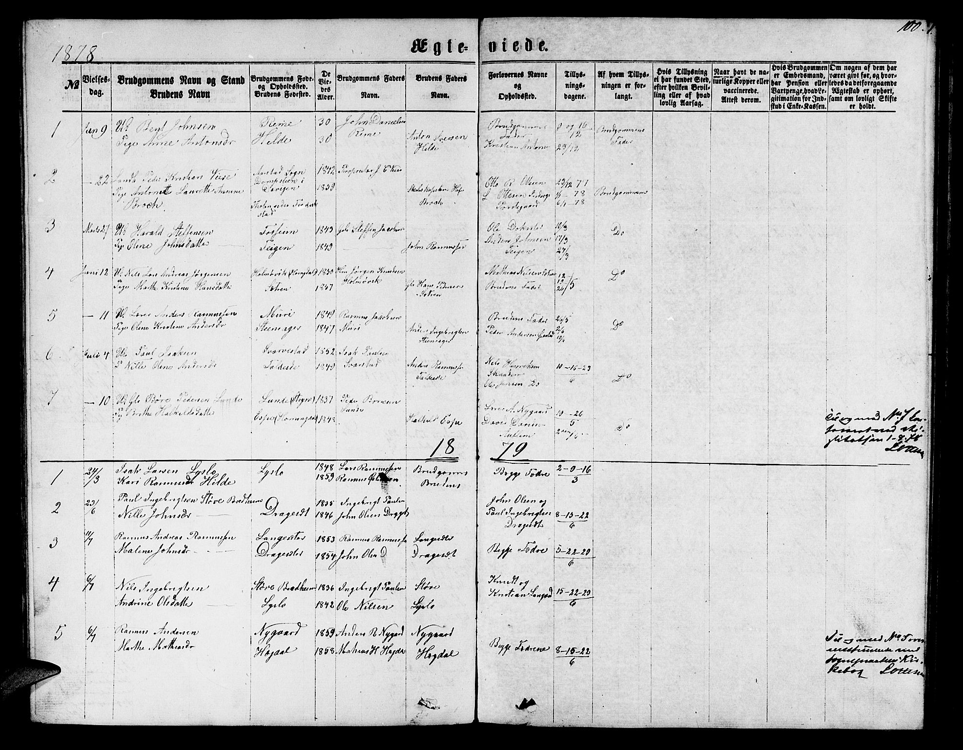 Innvik sokneprestembete, AV/SAB-A-80501: Parish register (copy) no. A 2, 1864-1885, p. 100