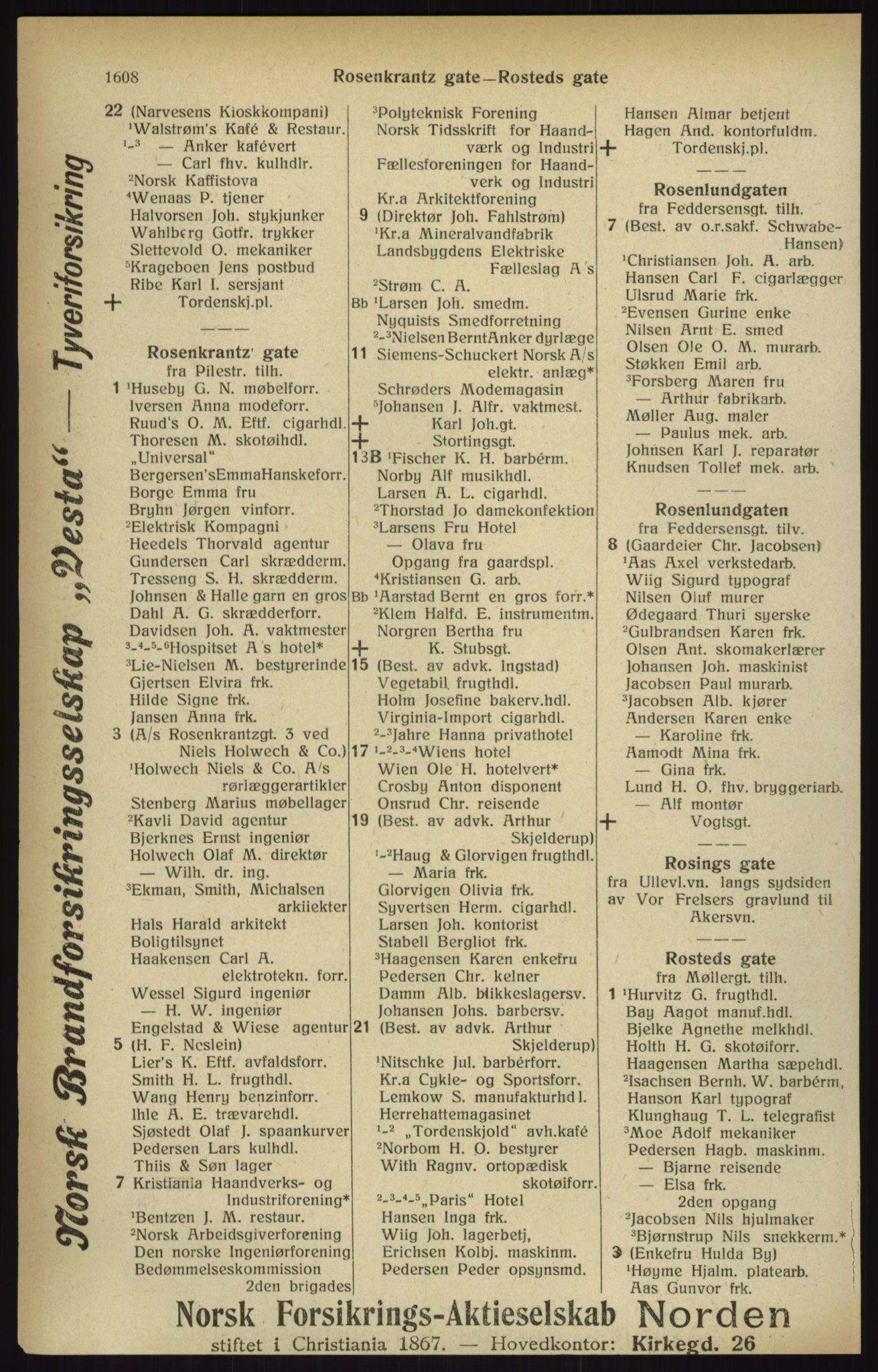 Kristiania/Oslo adressebok, PUBL/-, 1916, p. 1608