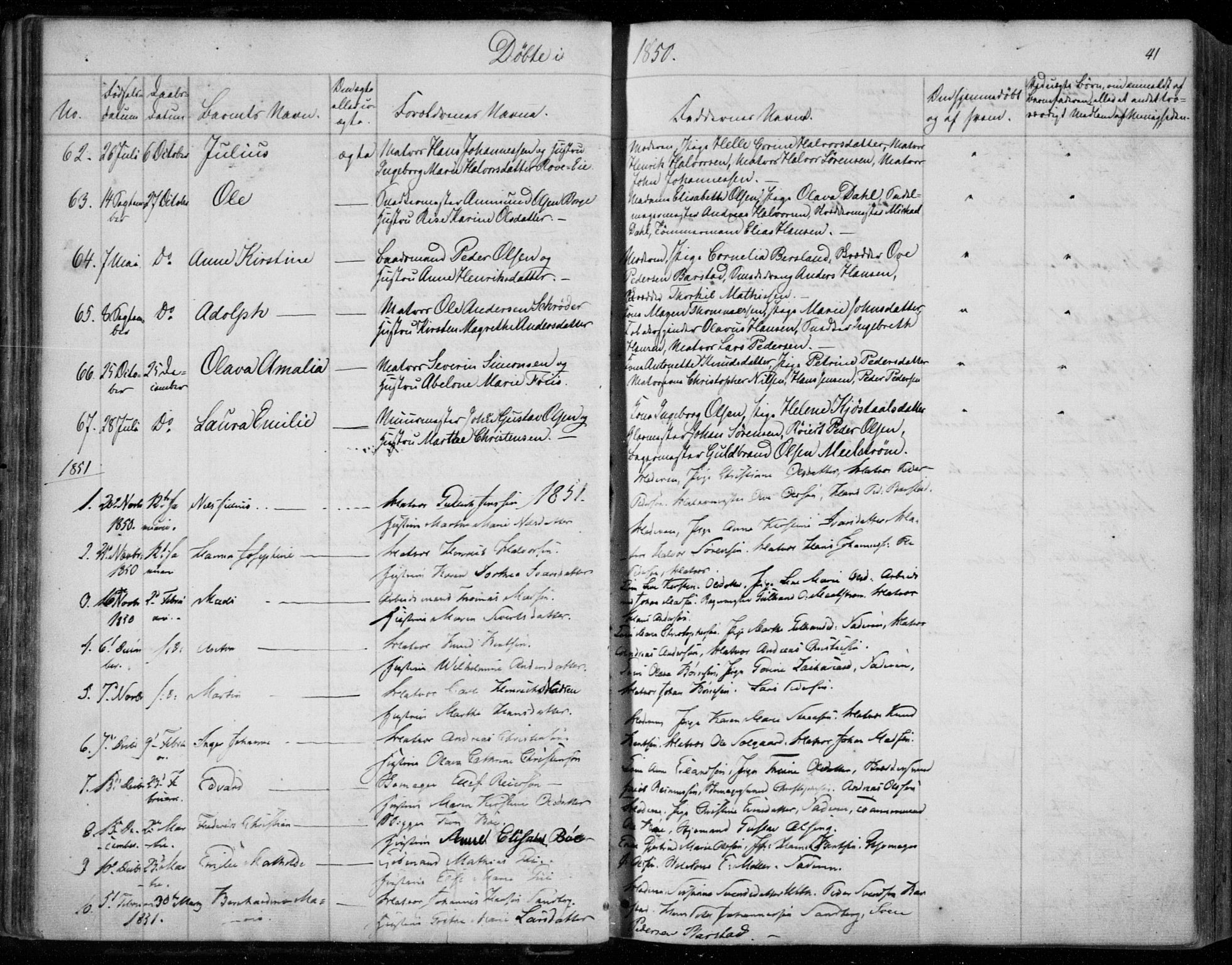Holmestrand kirkebøker, SAKO/A-346/F/Fa/L0002: Parish register (official) no. 2, 1840-1866, p. 41