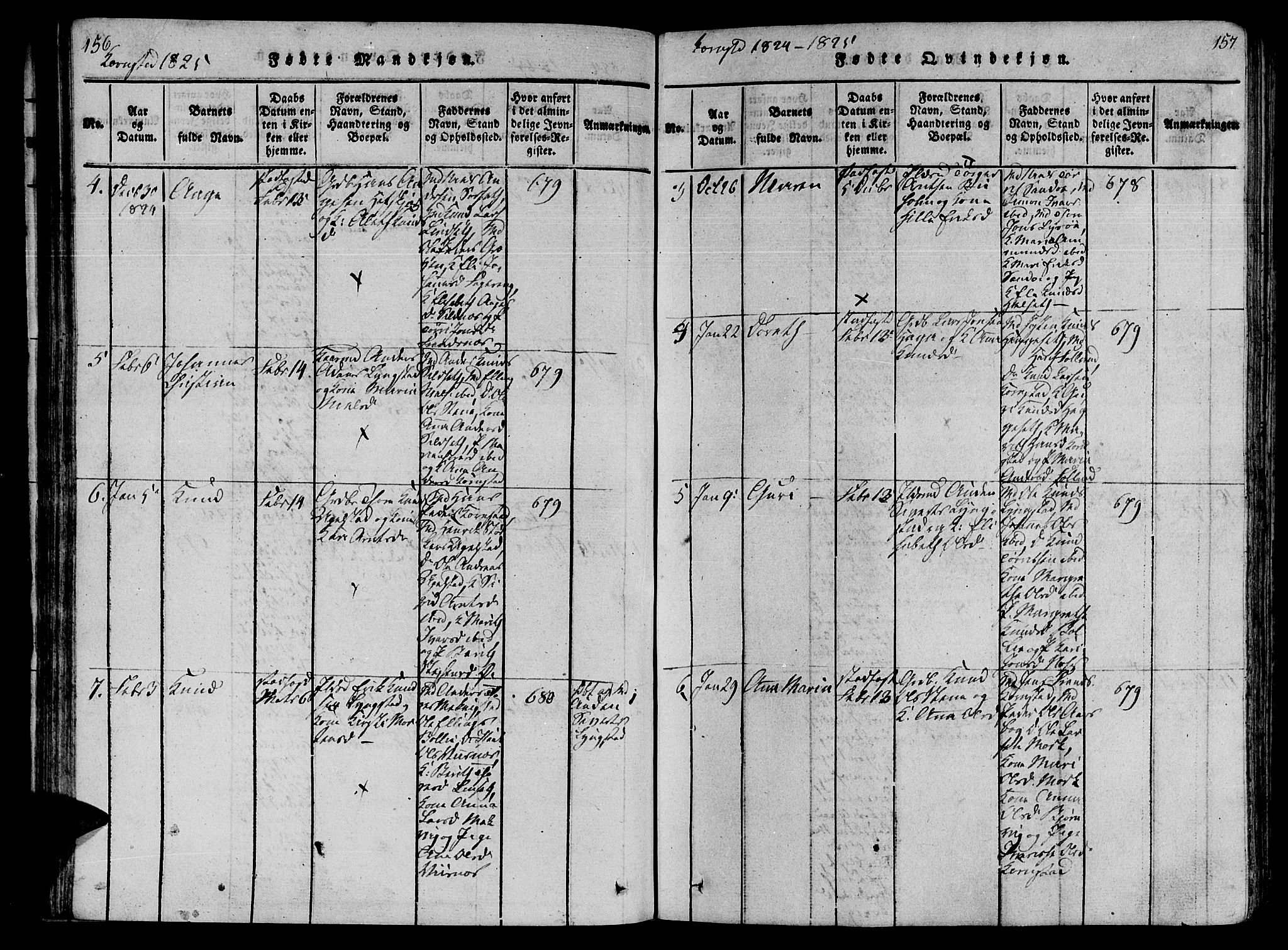 Ministerialprotokoller, klokkerbøker og fødselsregistre - Møre og Romsdal, AV/SAT-A-1454/568/L0800: Parish register (official) no. 568A09 /3, 1820-1830, p. 156-157