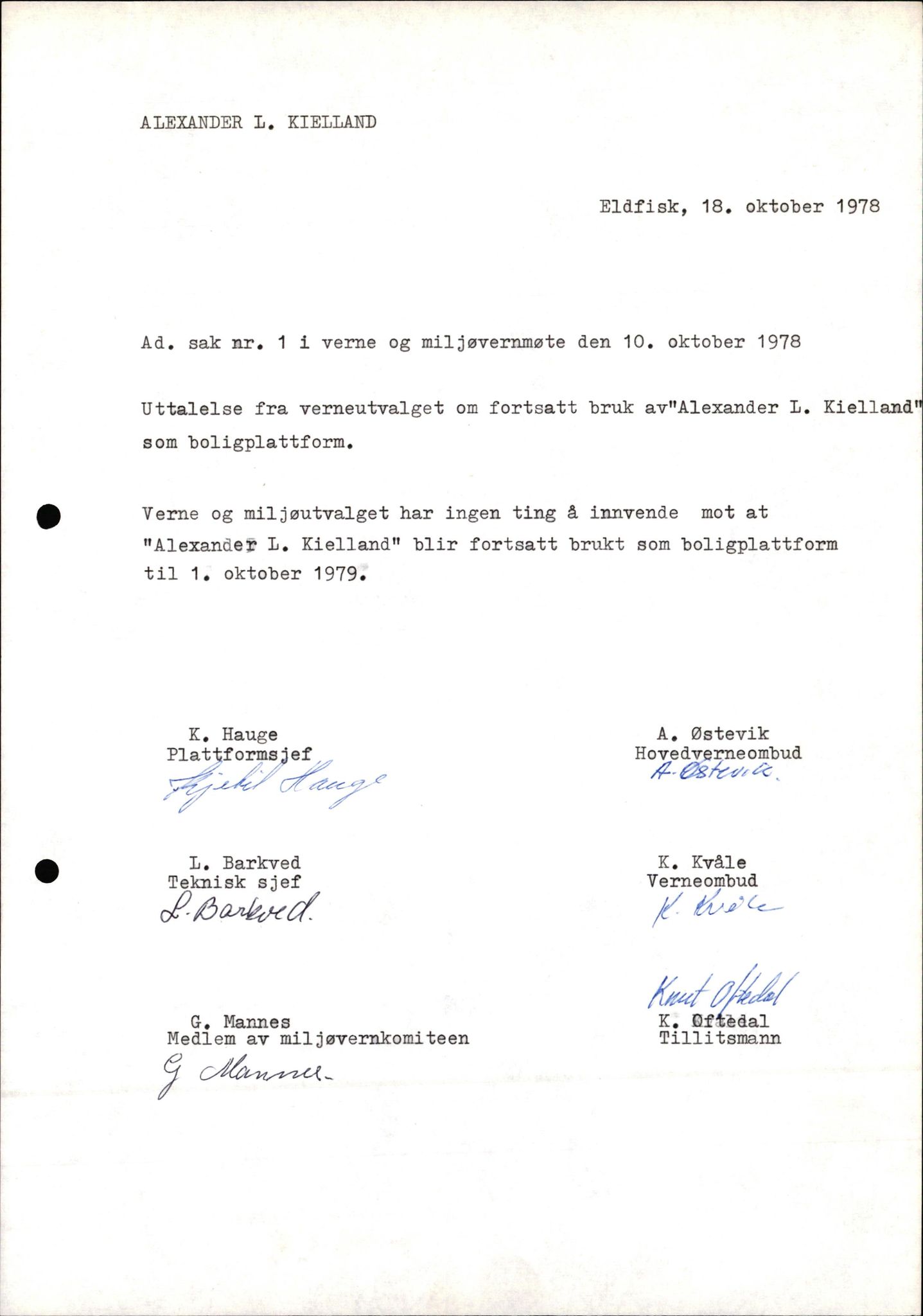 Pa 1503 - Stavanger Drilling AS, AV/SAST-A-101906/2/E/Eb/Eba/L0010: Sak og korrespondanse, 1977-1981