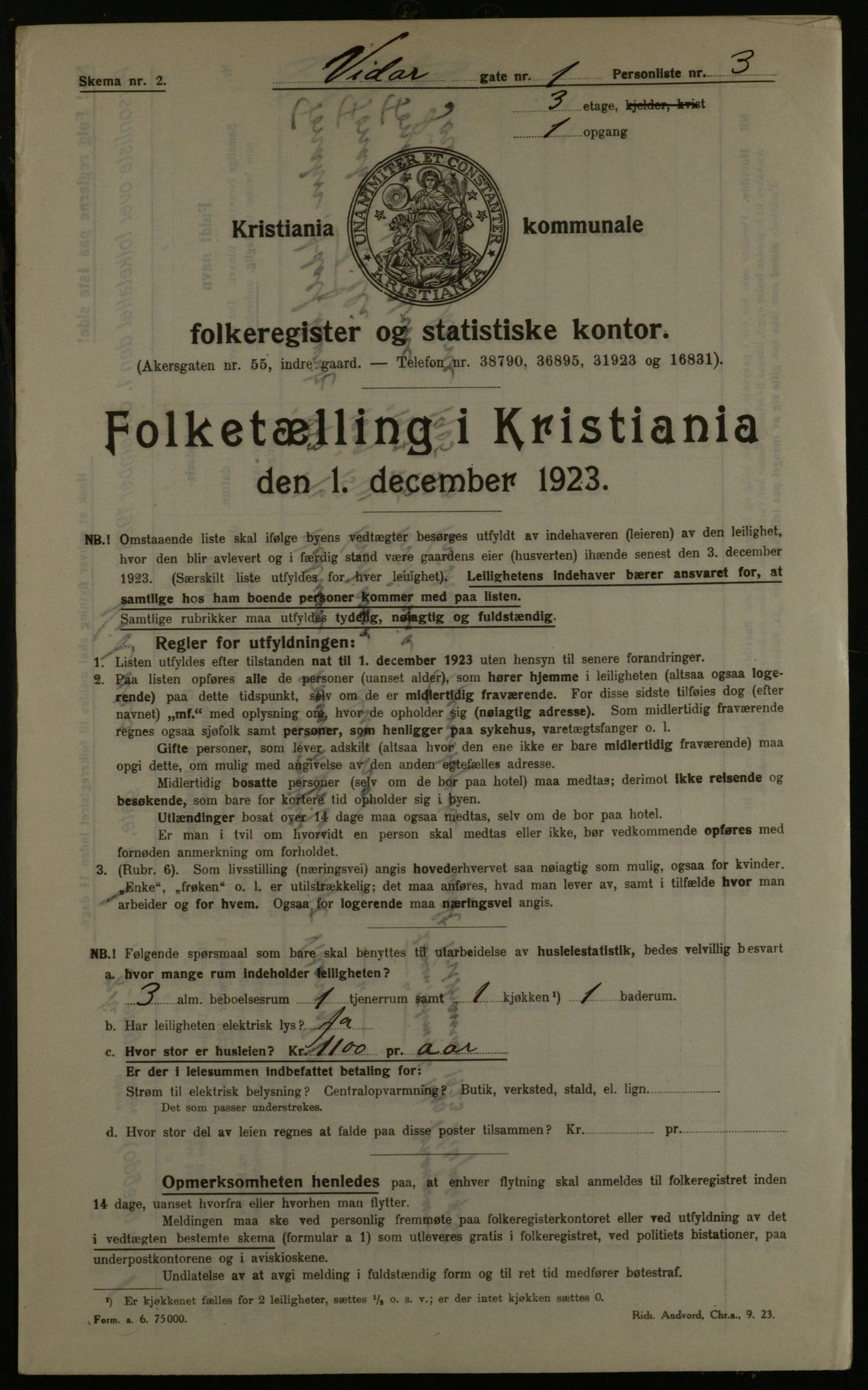 OBA, Municipal Census 1923 for Kristiania, 1923, p. 136350