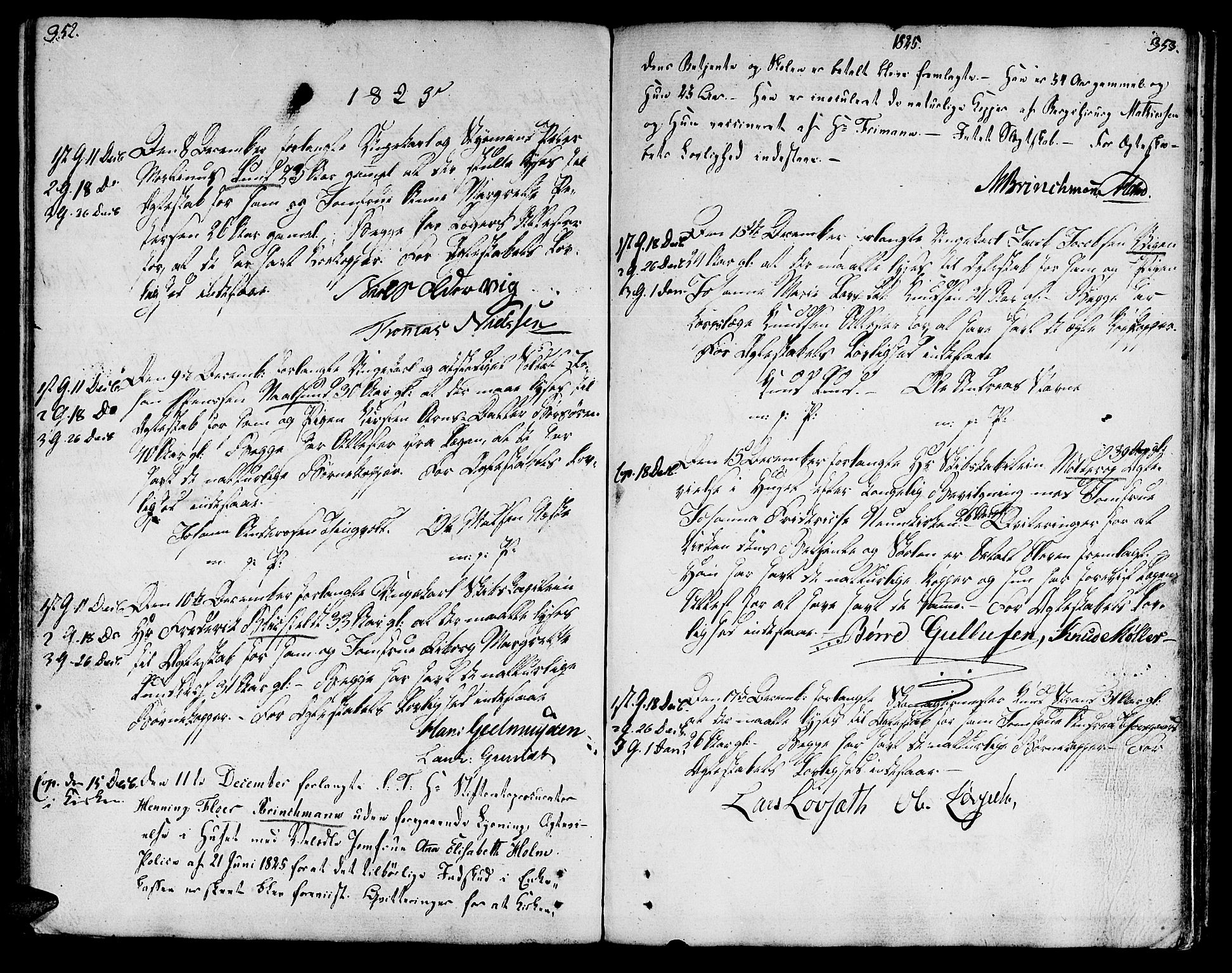 Ministerialprotokoller, klokkerbøker og fødselsregistre - Sør-Trøndelag, SAT/A-1456/601/L0042: Parish register (official) no. 601A10, 1802-1830, p. 352-353
