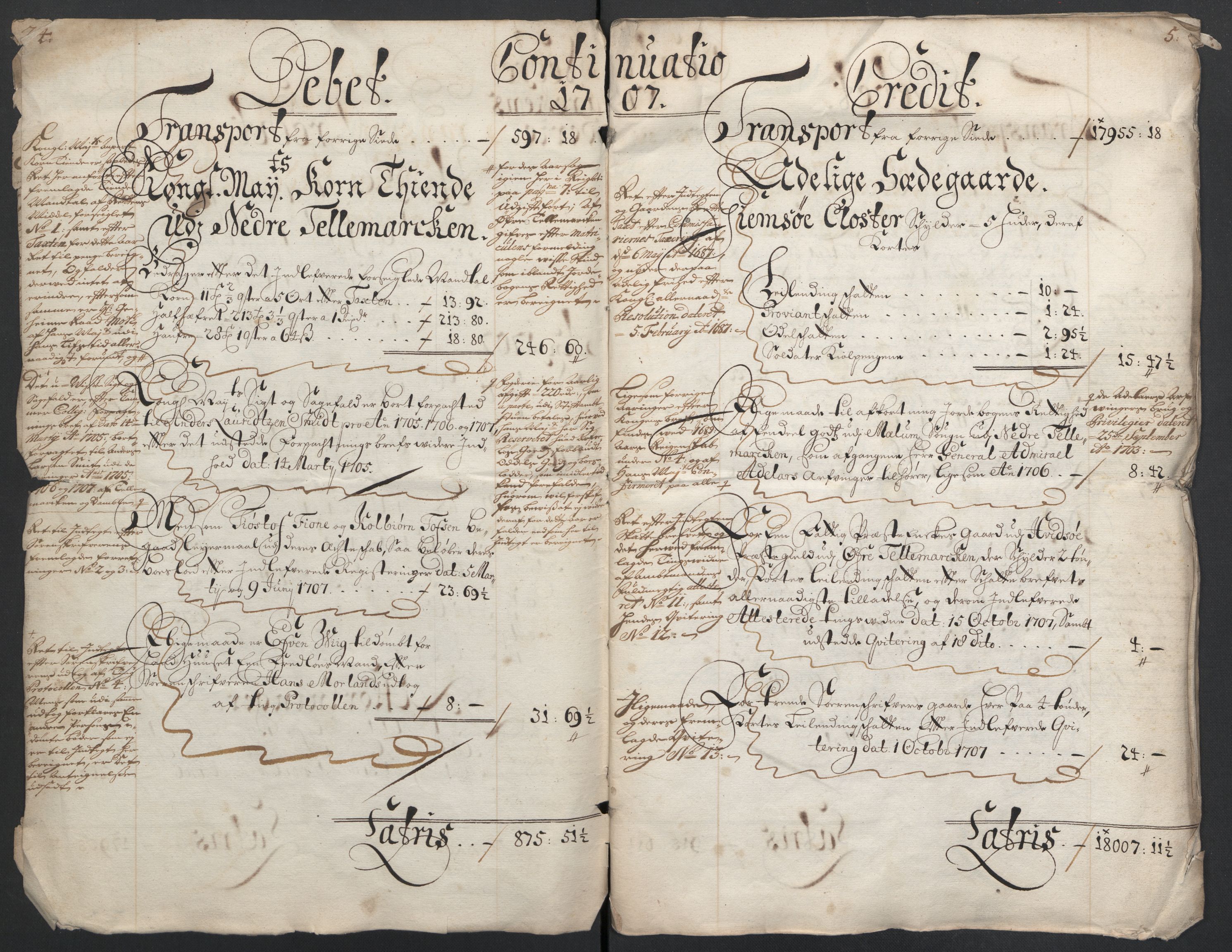 Rentekammeret inntil 1814, Reviderte regnskaper, Fogderegnskap, AV/RA-EA-4092/R36/L2116: Fogderegnskap Øvre og Nedre Telemark og Bamble, 1706-1707, p. 170