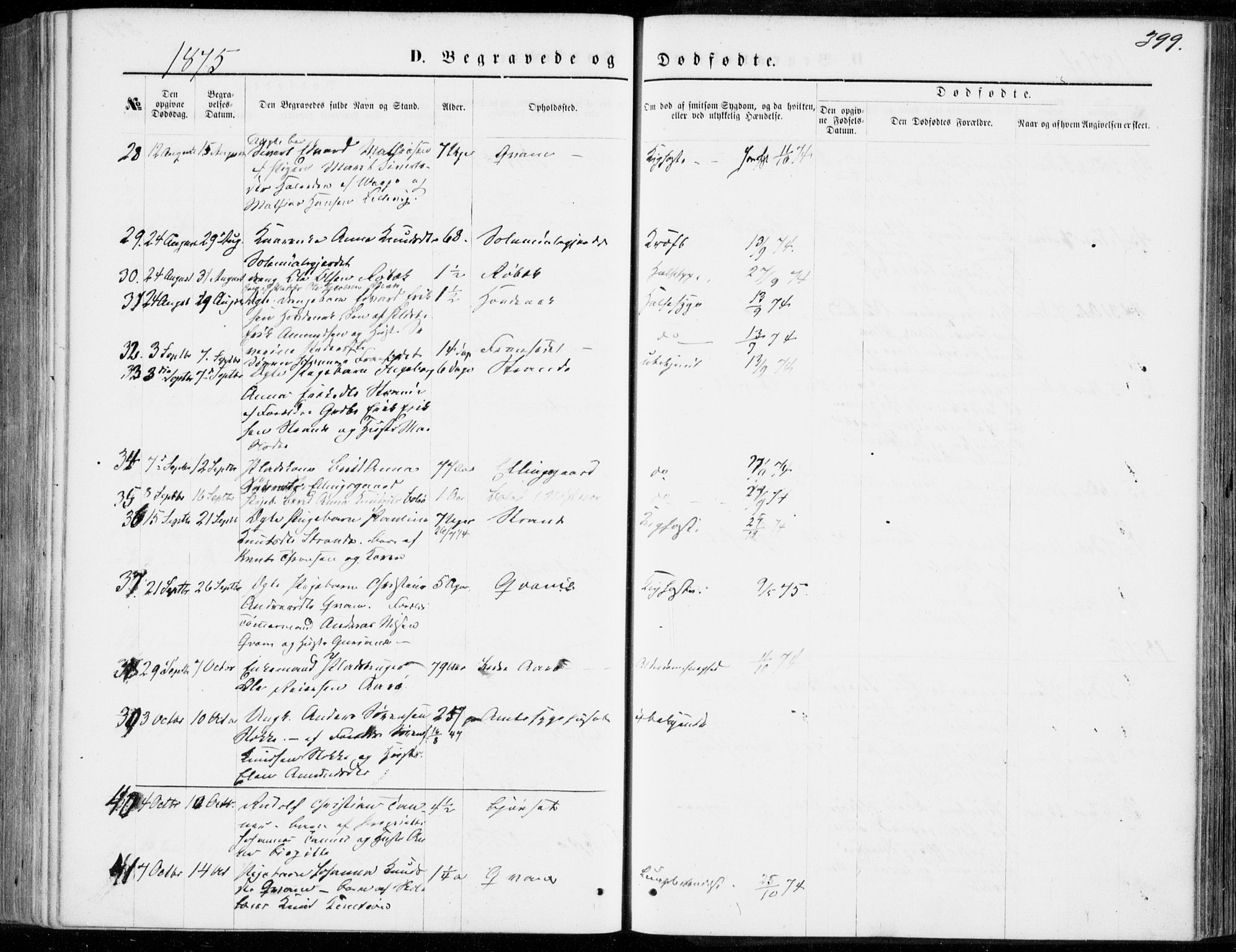 Ministerialprotokoller, klokkerbøker og fødselsregistre - Møre og Romsdal, AV/SAT-A-1454/555/L0655: Parish register (official) no. 555A05, 1869-1886, p. 399