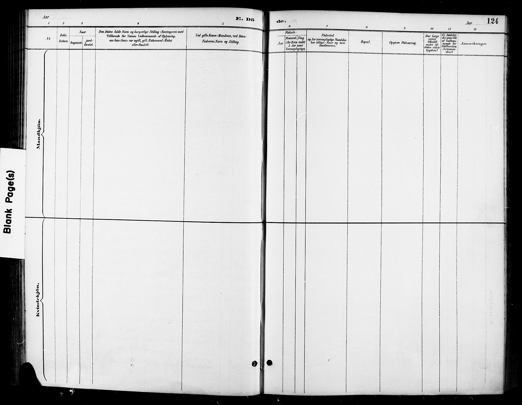 Halden prestekontor Kirkebøker, SAO/A-10909/F/Fa/L0014: Parish register (official) no. I 14, 1890-1906, p. 124