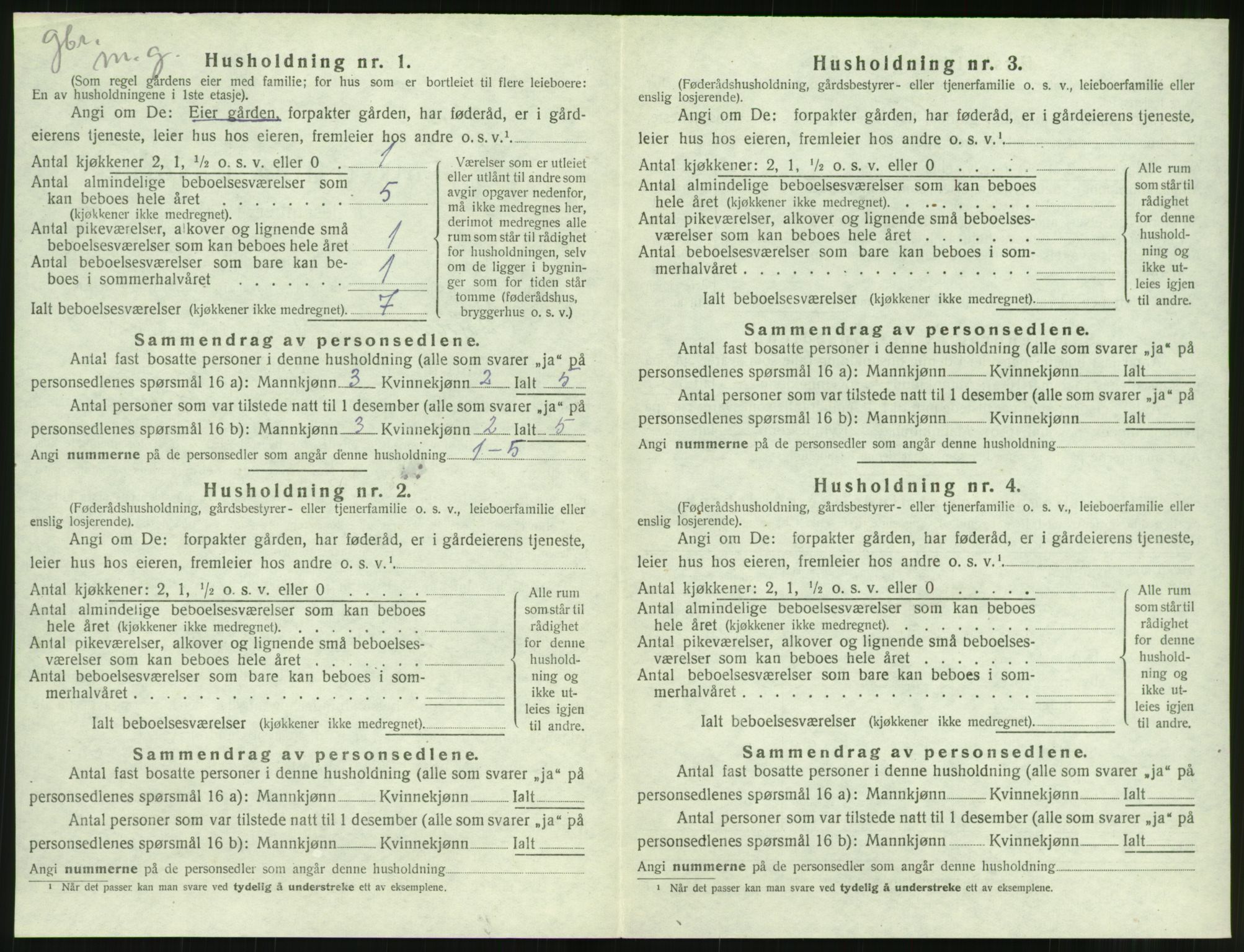 SAT, 1920 census for Bolsøy, 1920, p. 1302