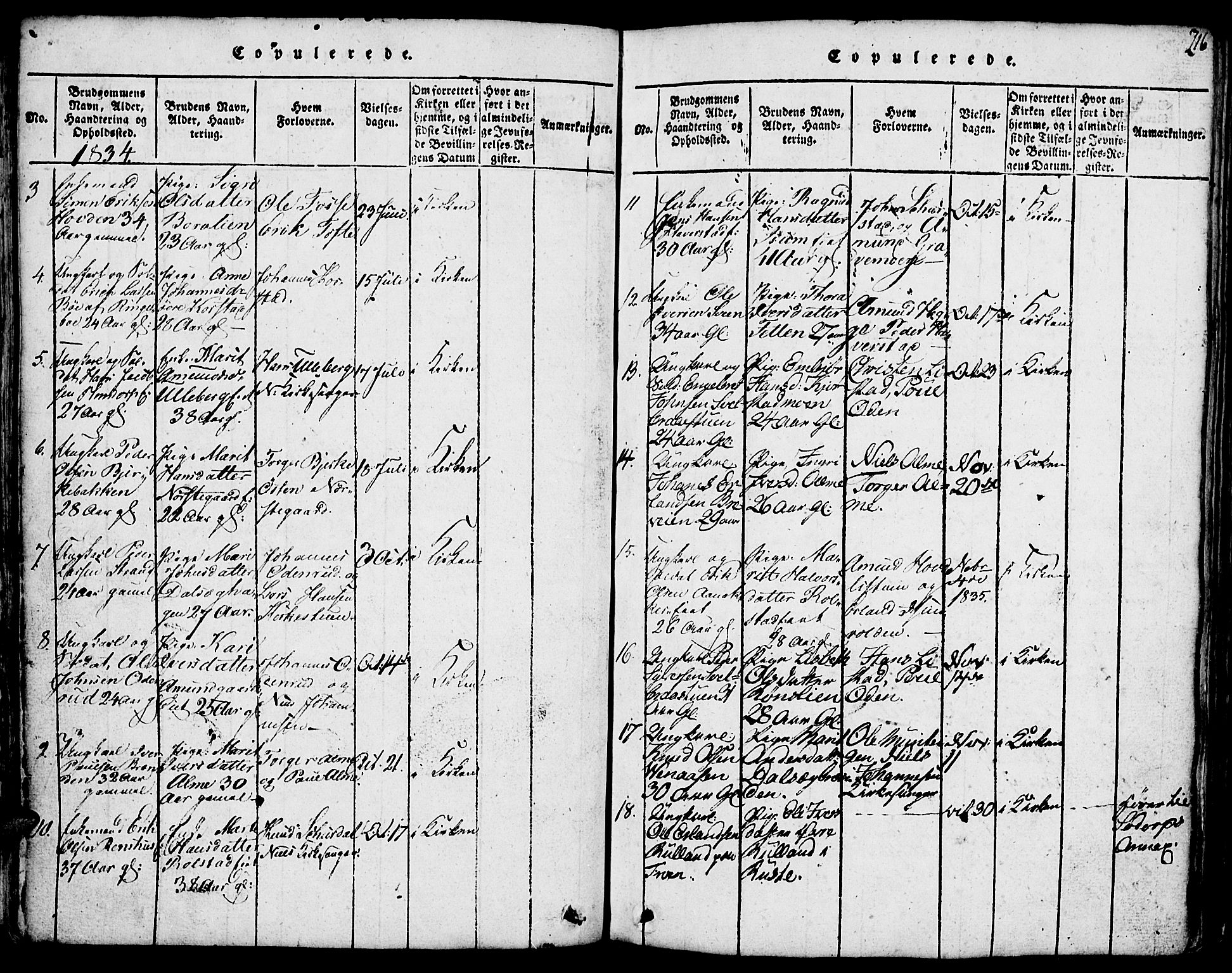 Fron prestekontor, AV/SAH-PREST-078/H/Ha/Hab/L0001: Parish register (copy) no. 1, 1816-1843, p. 216