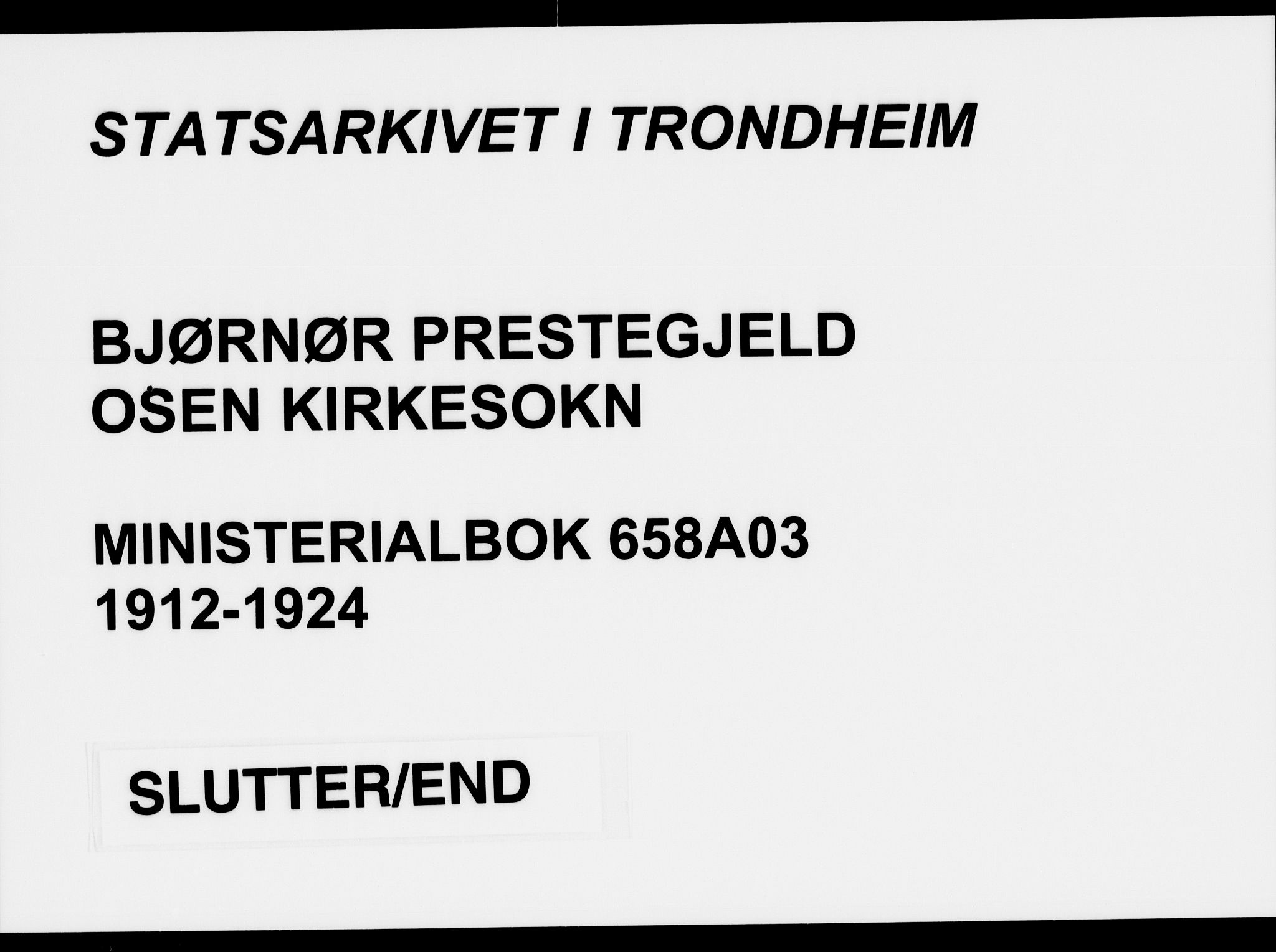 Ministerialprotokoller, klokkerbøker og fødselsregistre - Sør-Trøndelag, SAT/A-1456/658/L0724: Parish register (official) no. 658A03, 1912-1924