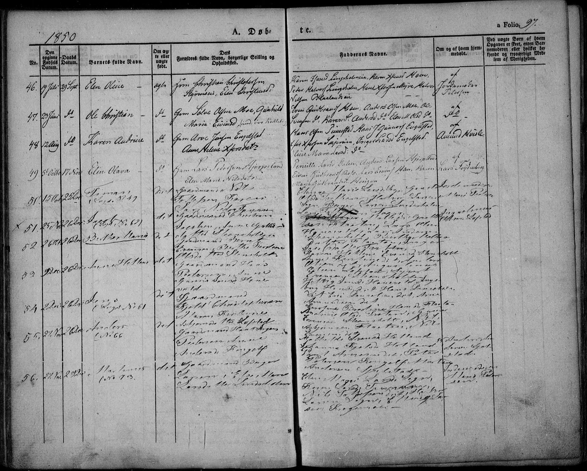 Lardal kirkebøker, SAKO/A-350/F/Fa/L0006: Parish register (official) no. I 6, 1835-1860, p. 97