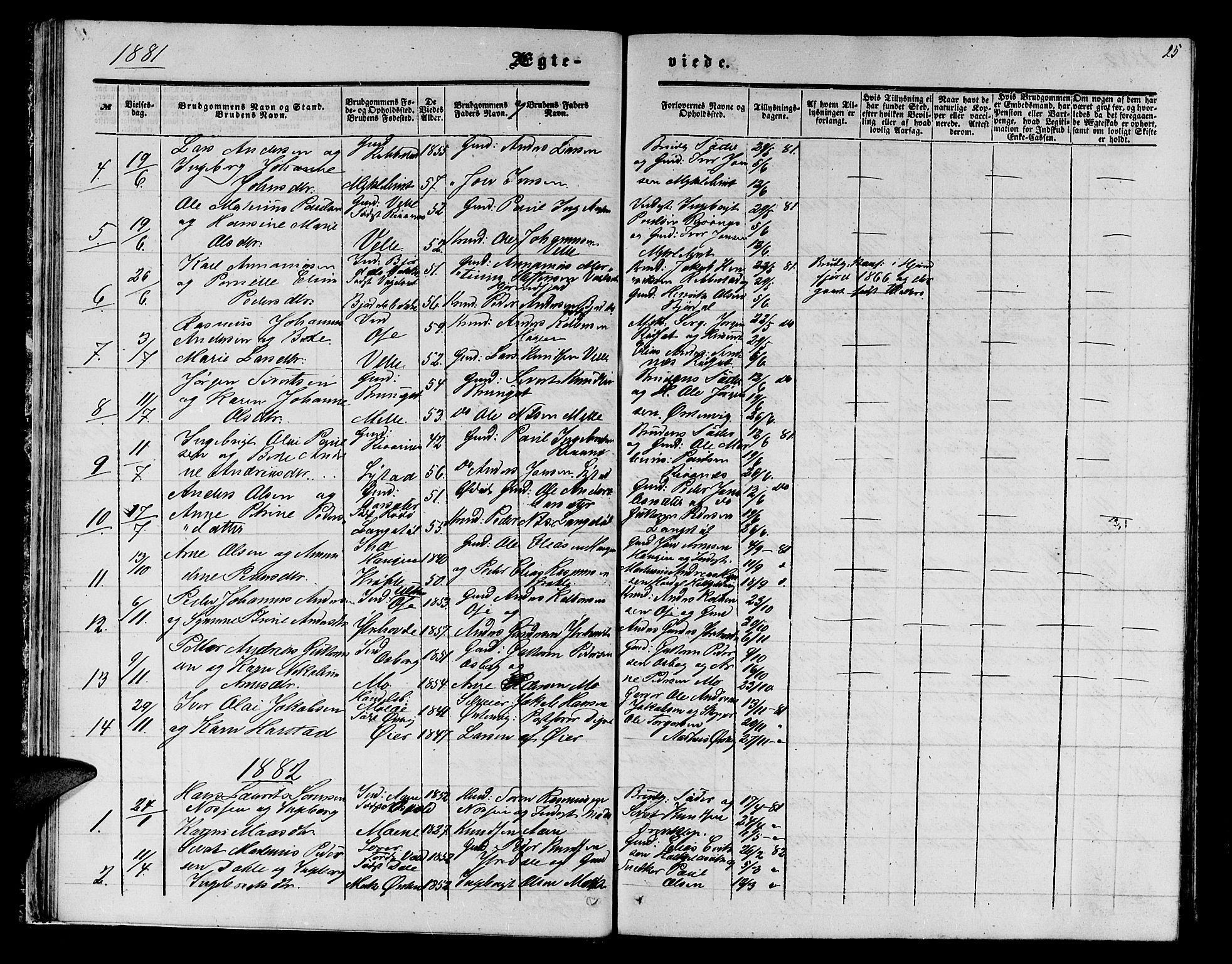 Ministerialprotokoller, klokkerbøker og fødselsregistre - Møre og Romsdal, AV/SAT-A-1454/513/L0188: Parish register (copy) no. 513C02, 1865-1882, p. 25