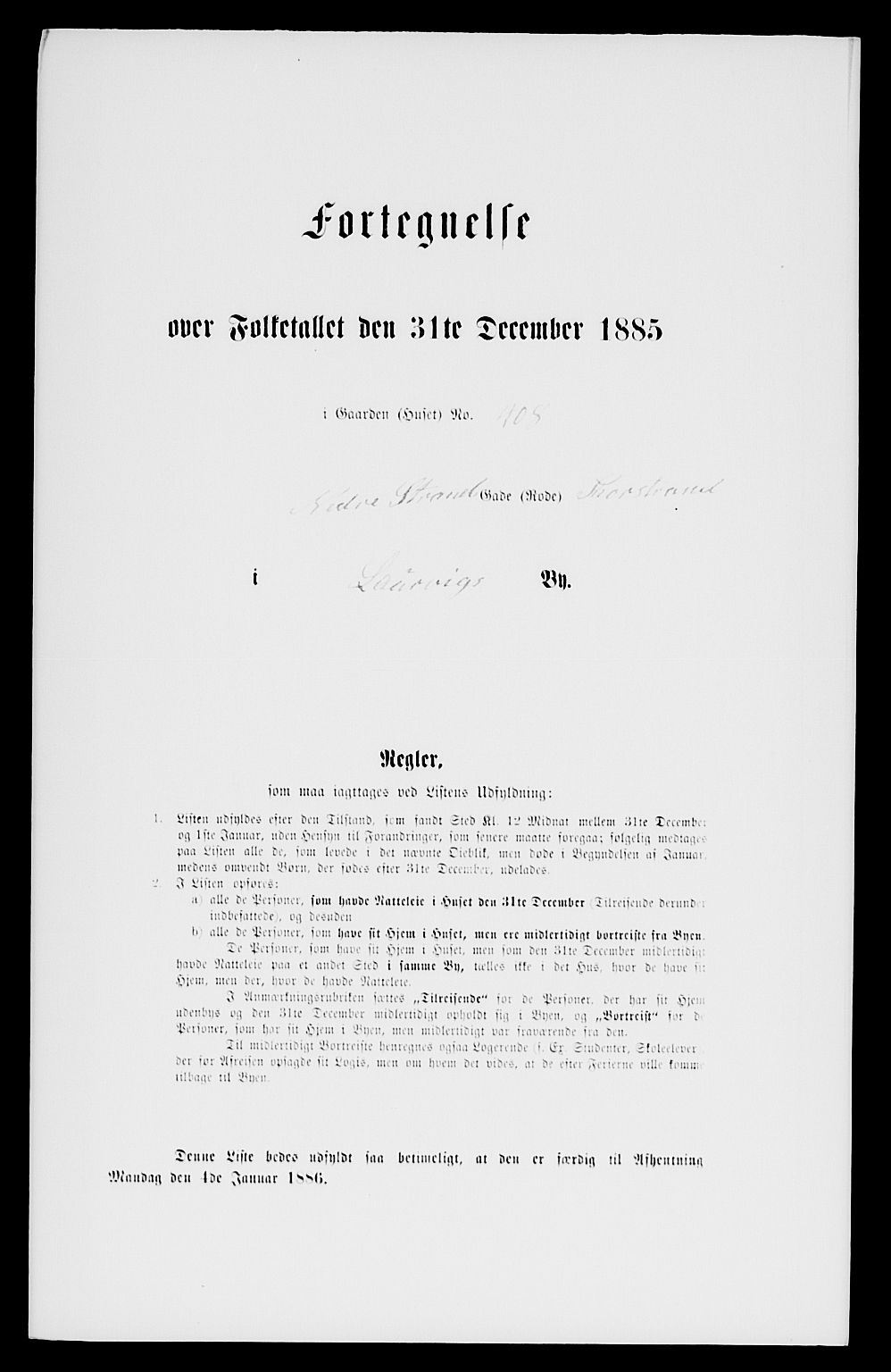 SAKO, 1885 census for 0707 Larvik, 1885, p. 1152