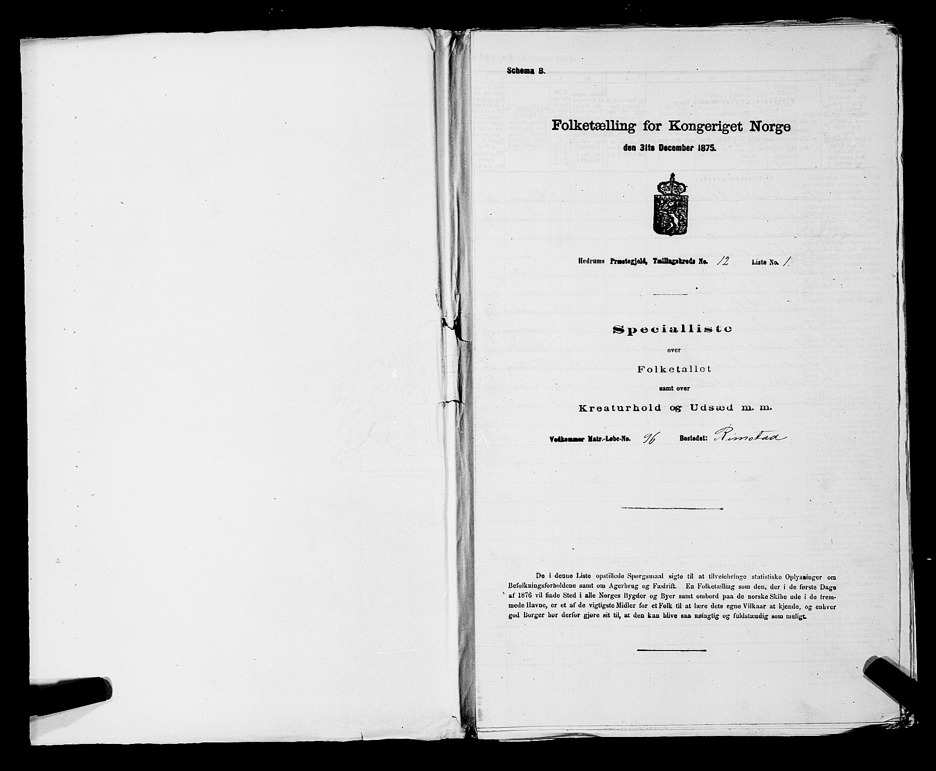 SAKO, 1875 census for 0727P Hedrum, 1875, p. 1177